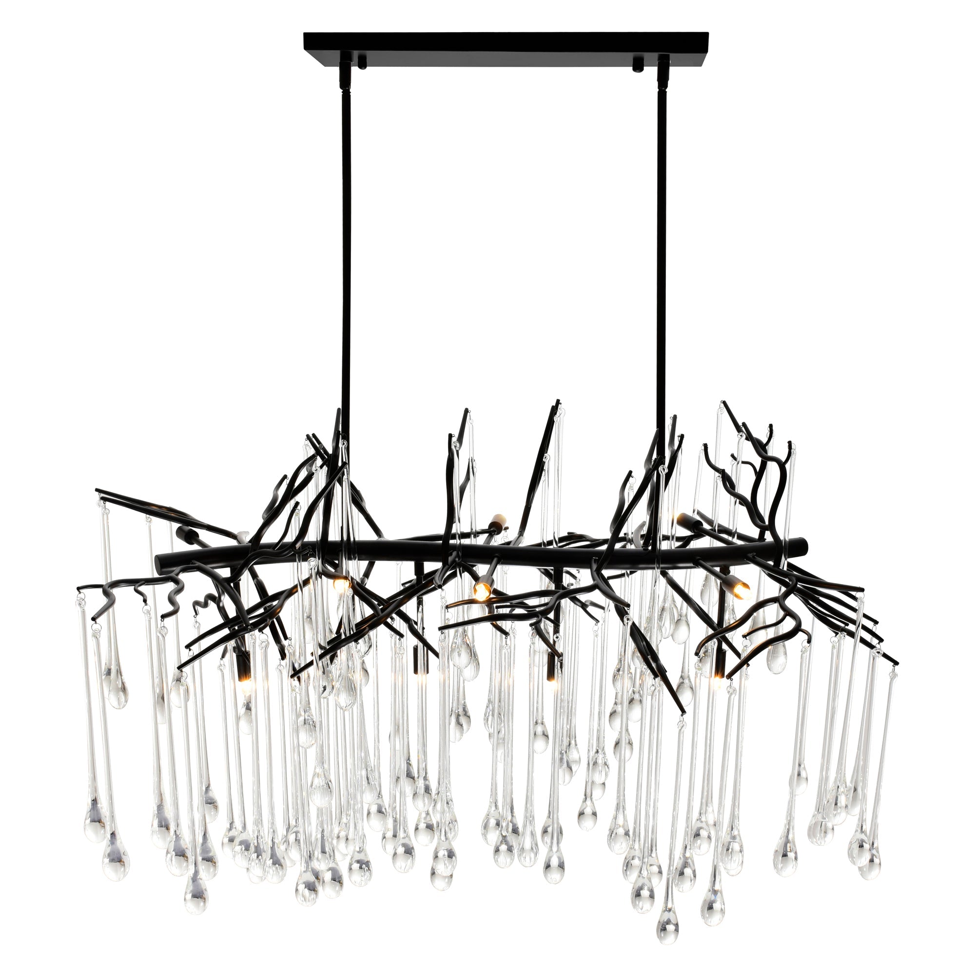 Anita 10 Light Black Chandelier - CWI Lighting