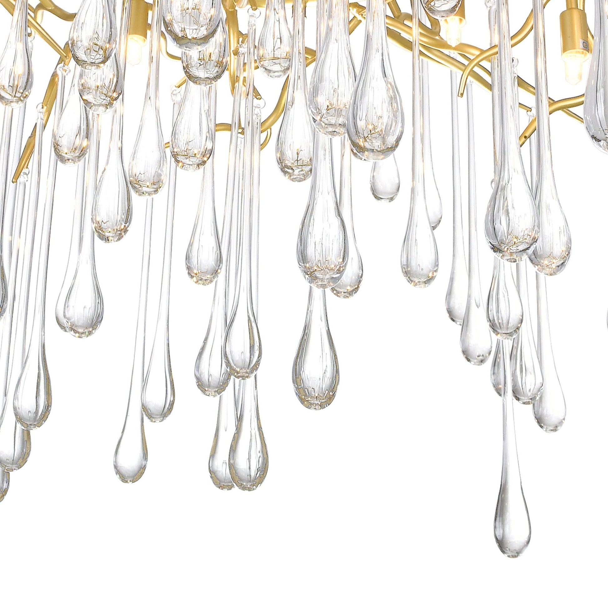 Anita 10 Light Gold Leaf Chandelier - CWI Lighting