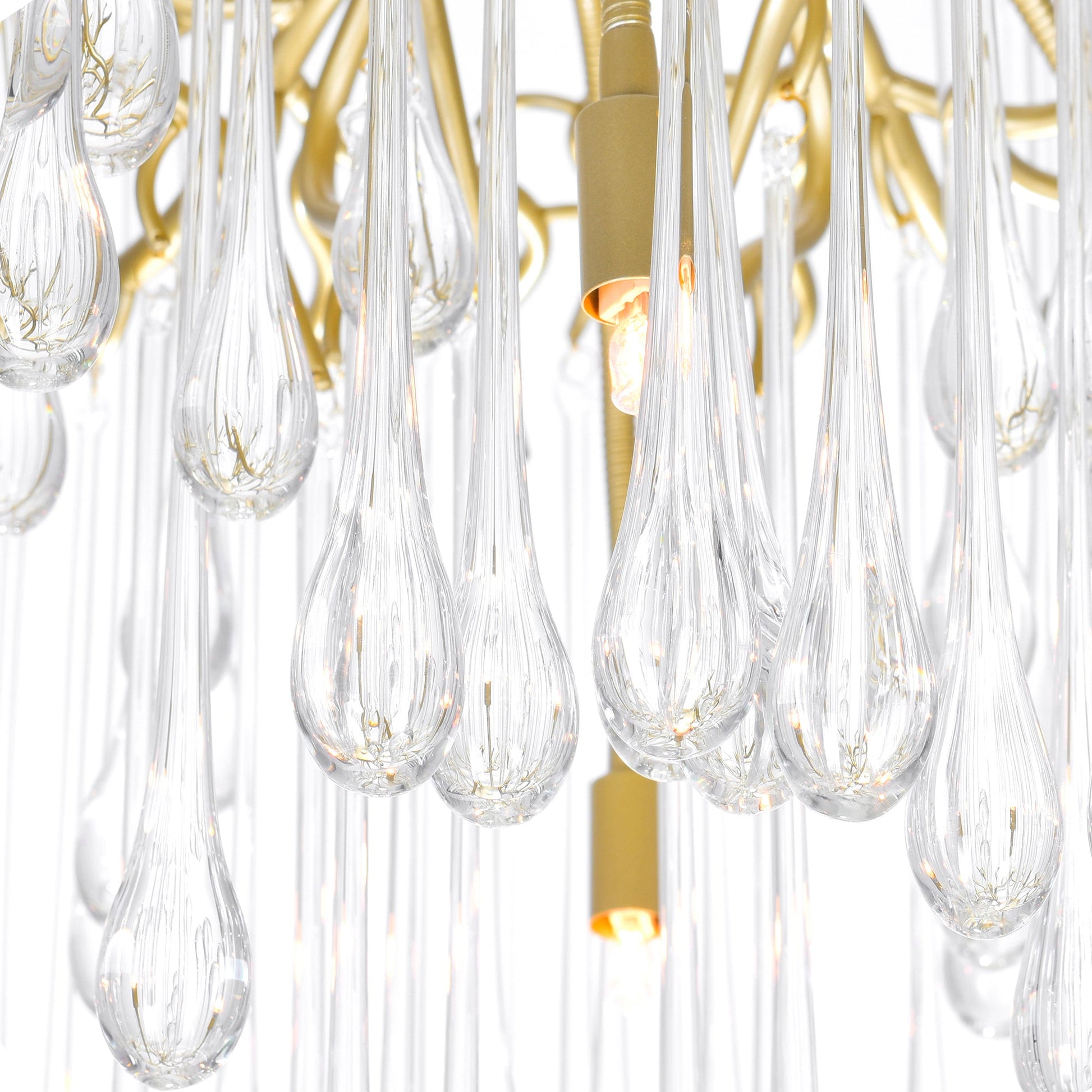 Anita 10 Light Gold Leaf Chandelier - CWI Lighting