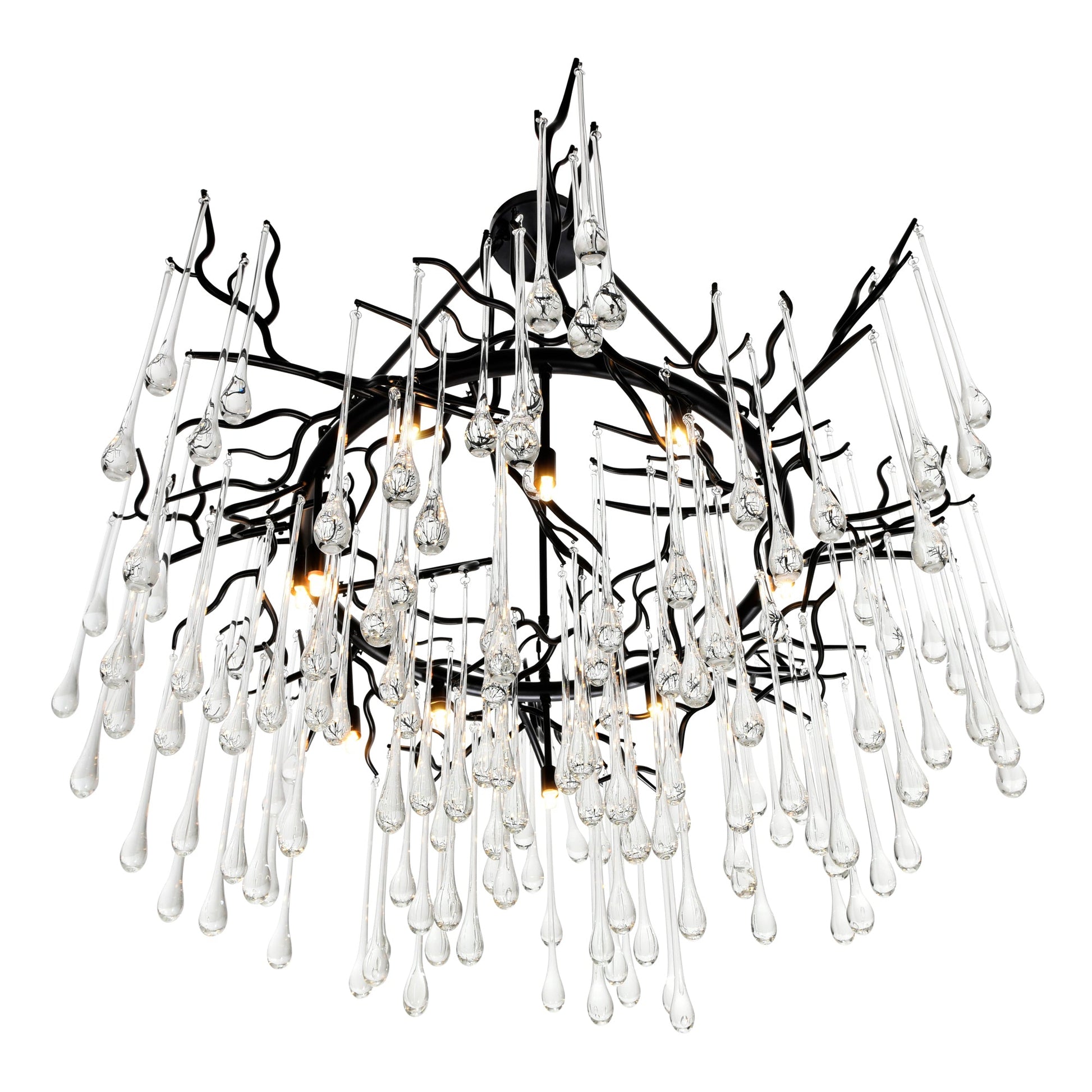 Anita 12 Light Black Chandelier - CWI Lighting