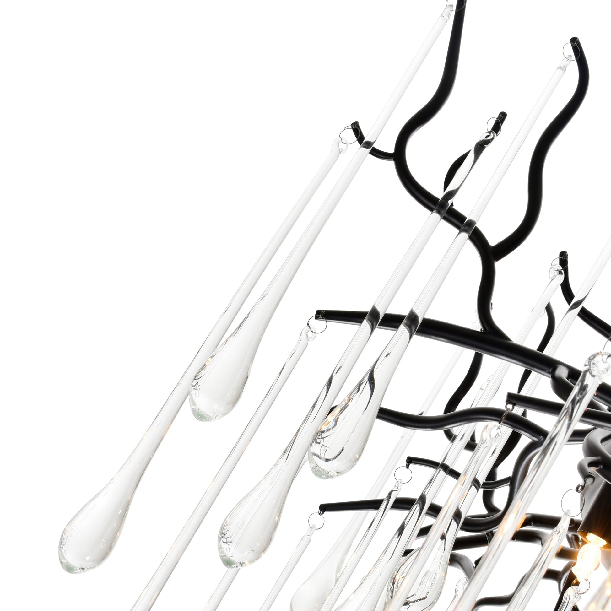 Anita 12 Light Black Chandelier - CWI Lighting