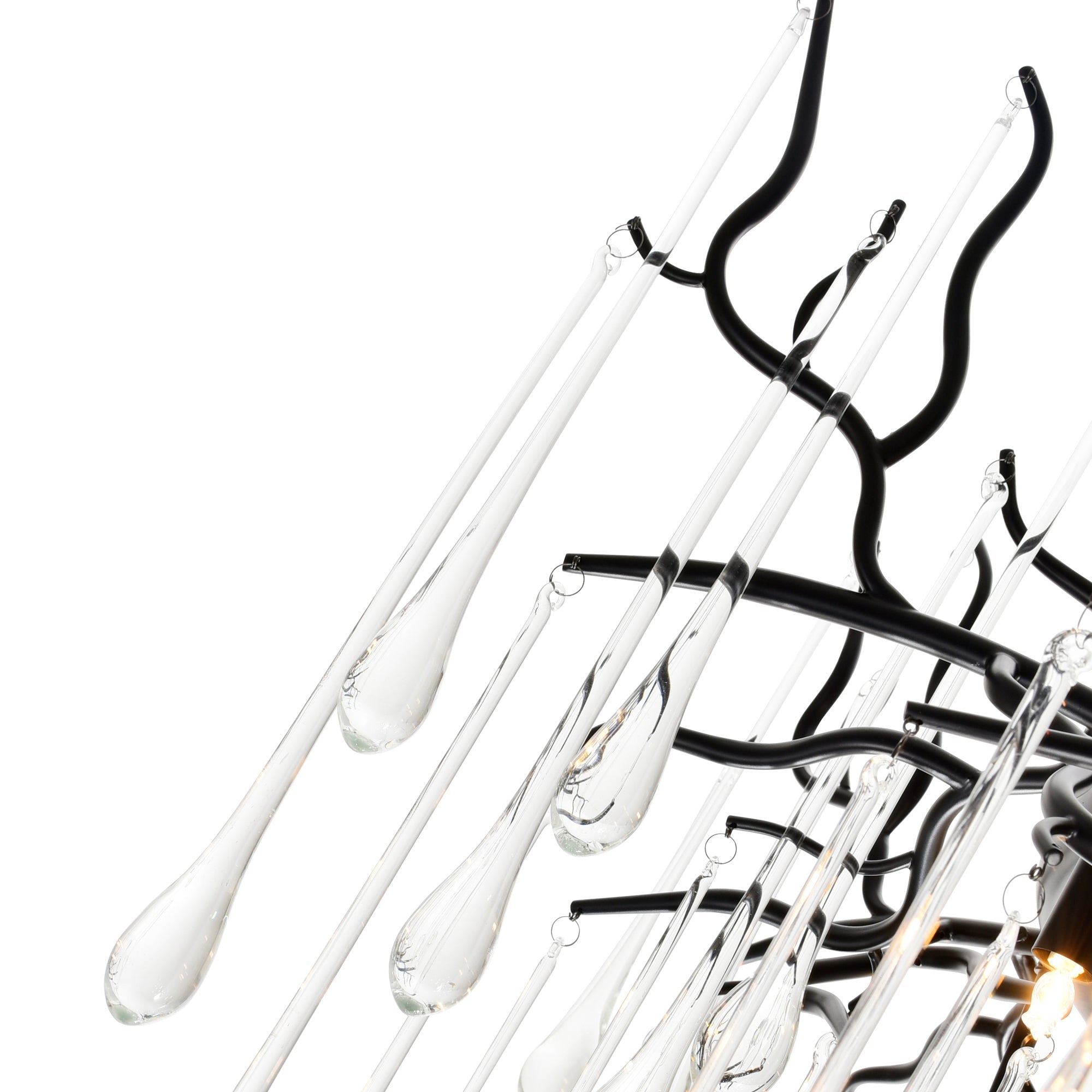 Anita 12 Light Black Chandelier - CWI Lighting