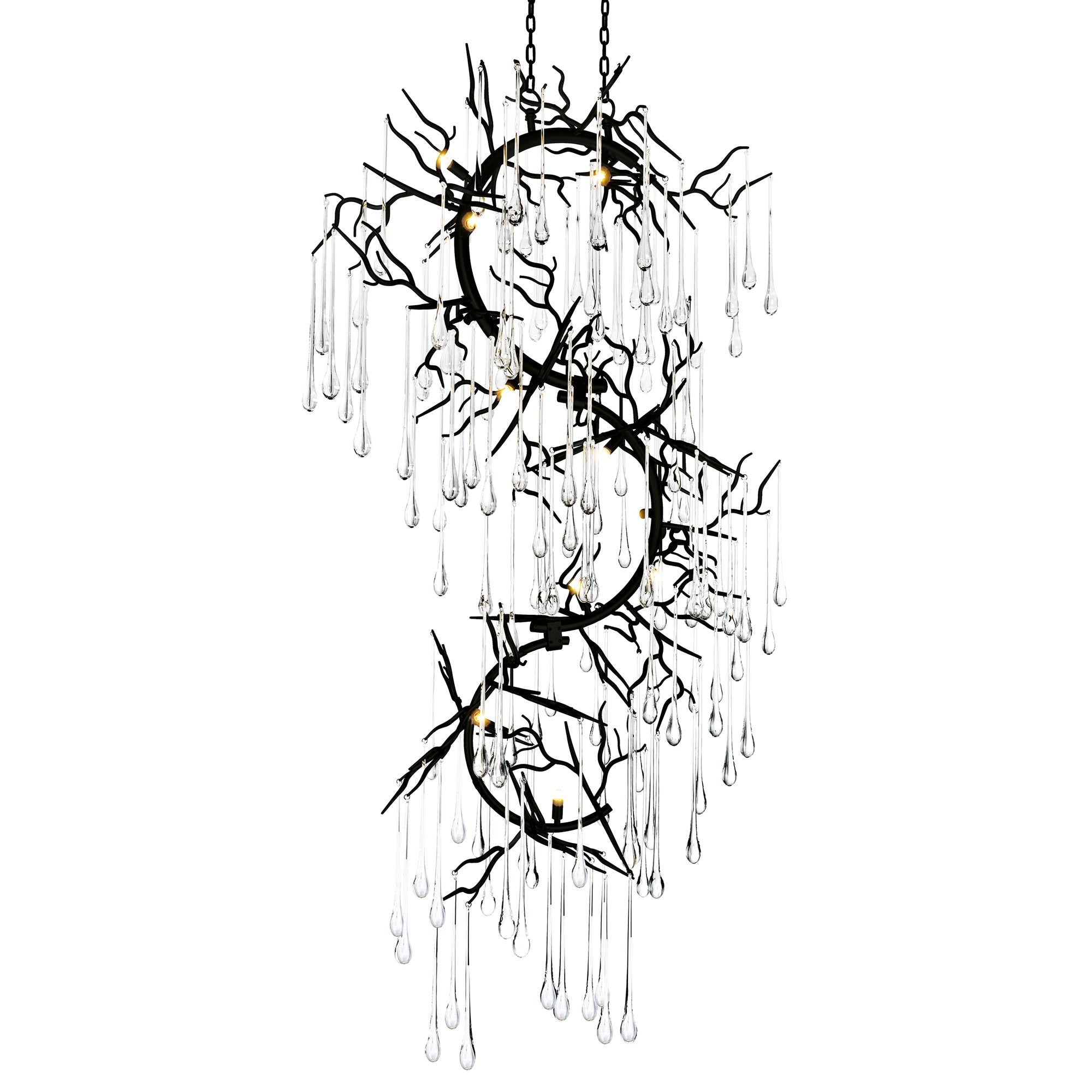 Anita 12 Light Black Chandelier - CWI Lighting