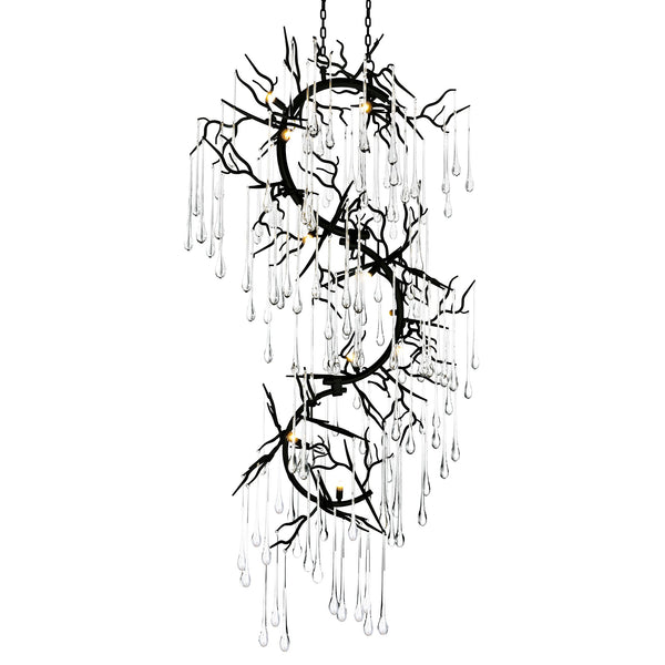 Anita 12 Light Black Chandelier - CWI Lighting