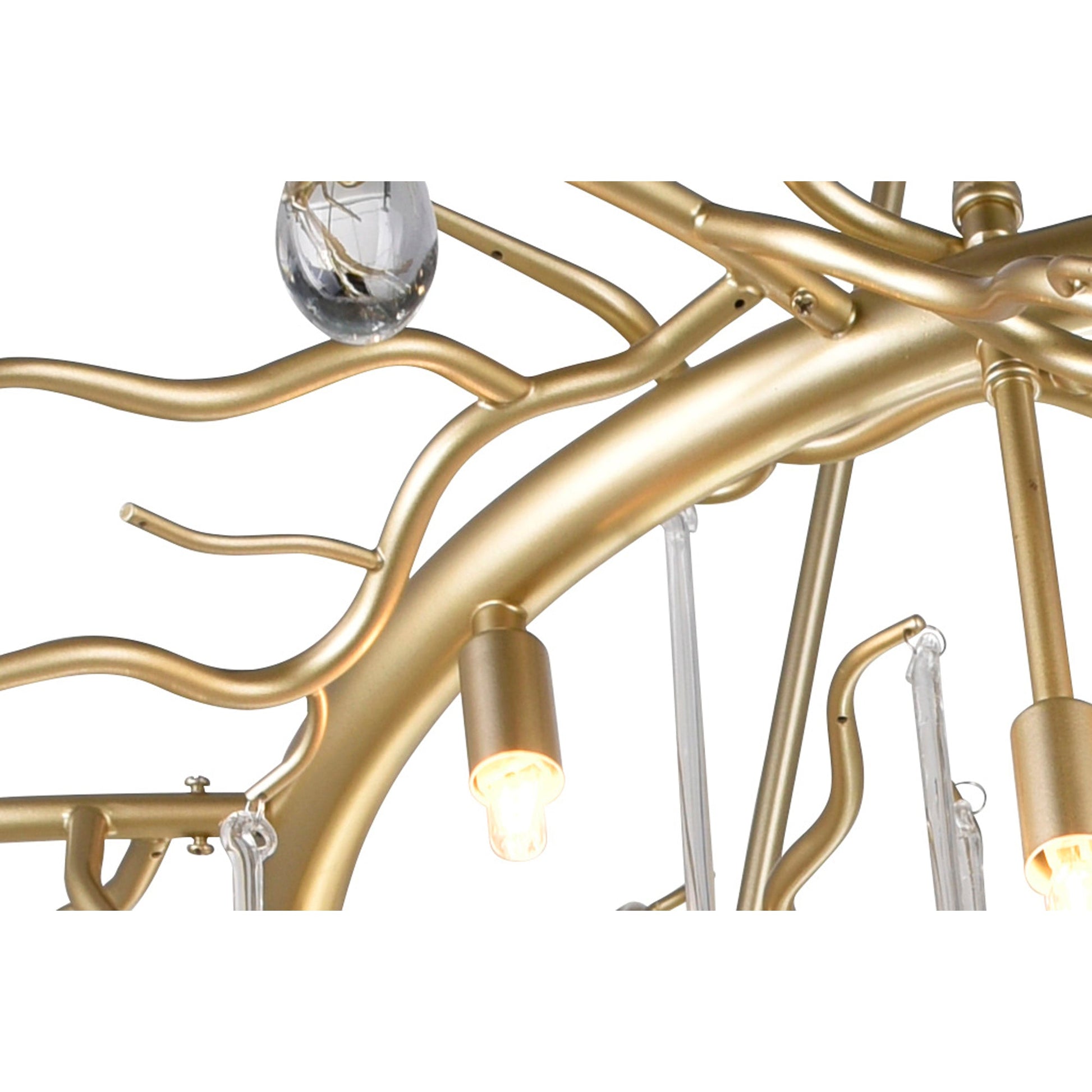 Anita 12 Light Gold Leaf Chandelier - CWI Lighting
