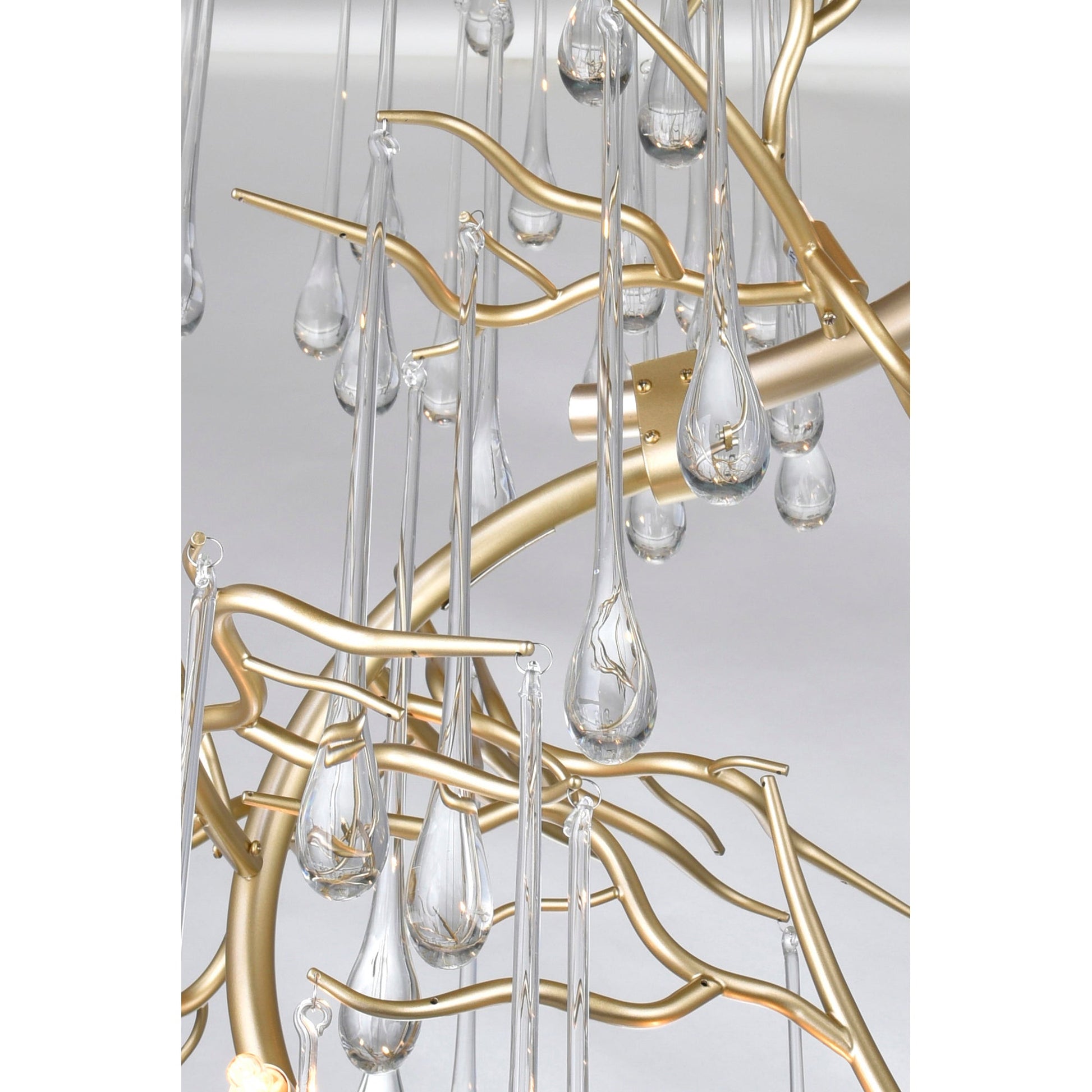 Anita 12 Light Gold Leaf Chandelier - CWI Lighting