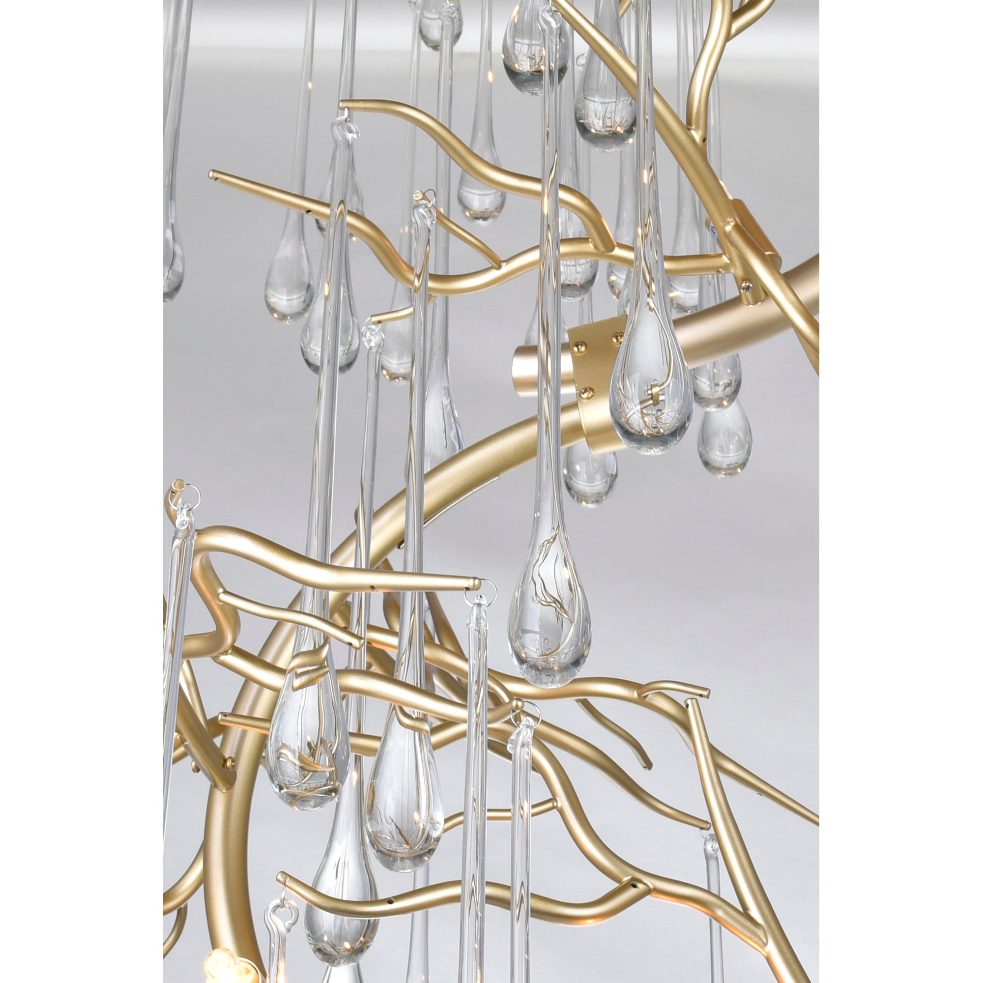 Anita 12 Light Gold Leaf Chandelier - CWI Lighting