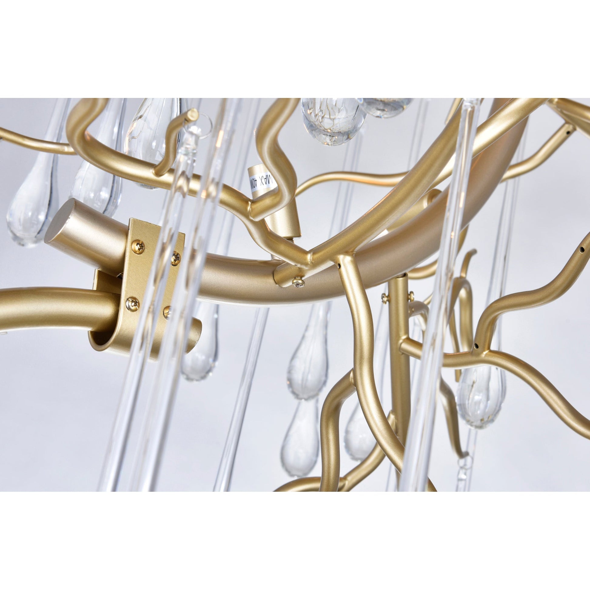 Anita 12 Light Gold Leaf Chandelier - CWI Lighting