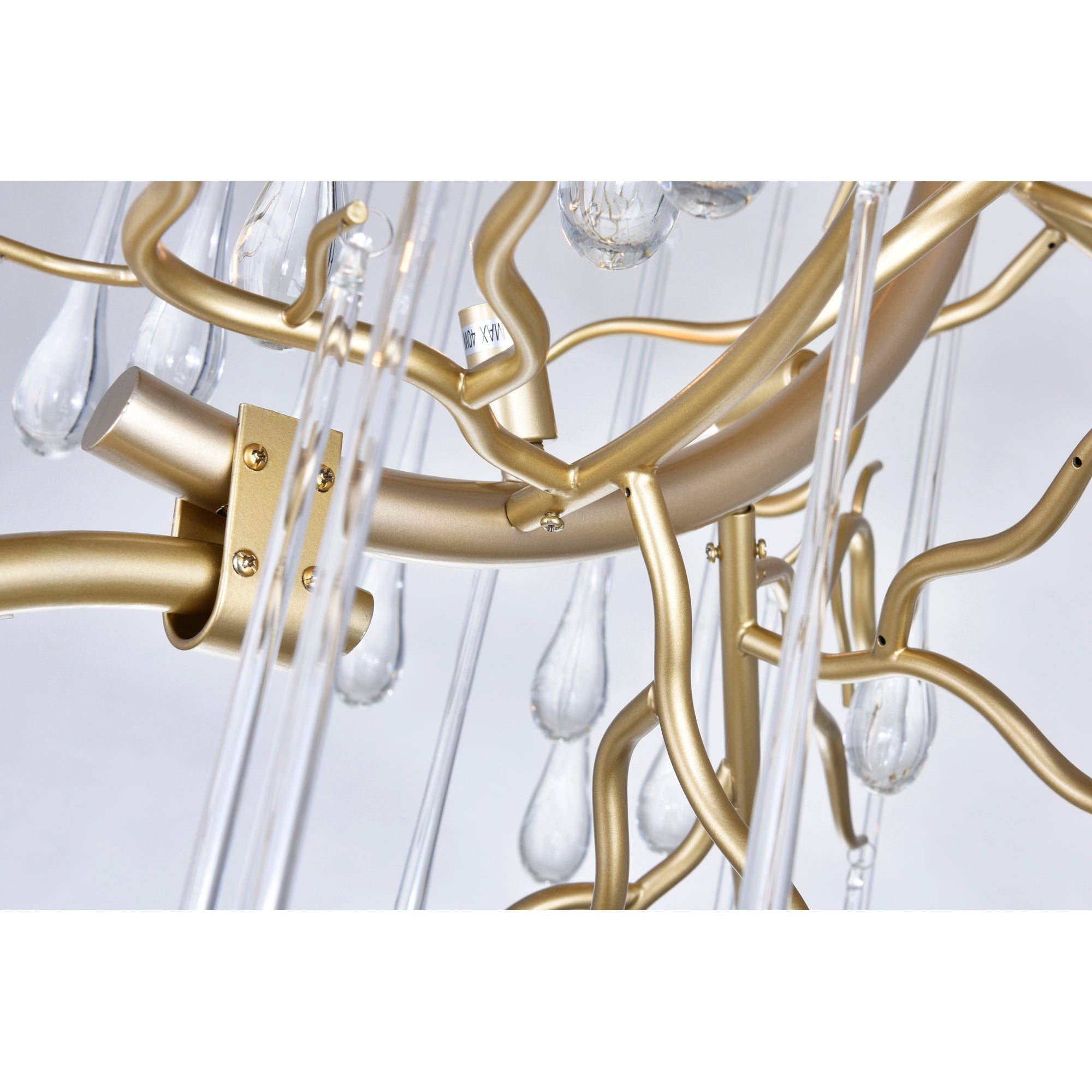 Anita 12 Light Gold Leaf Chandelier - CWI Lighting