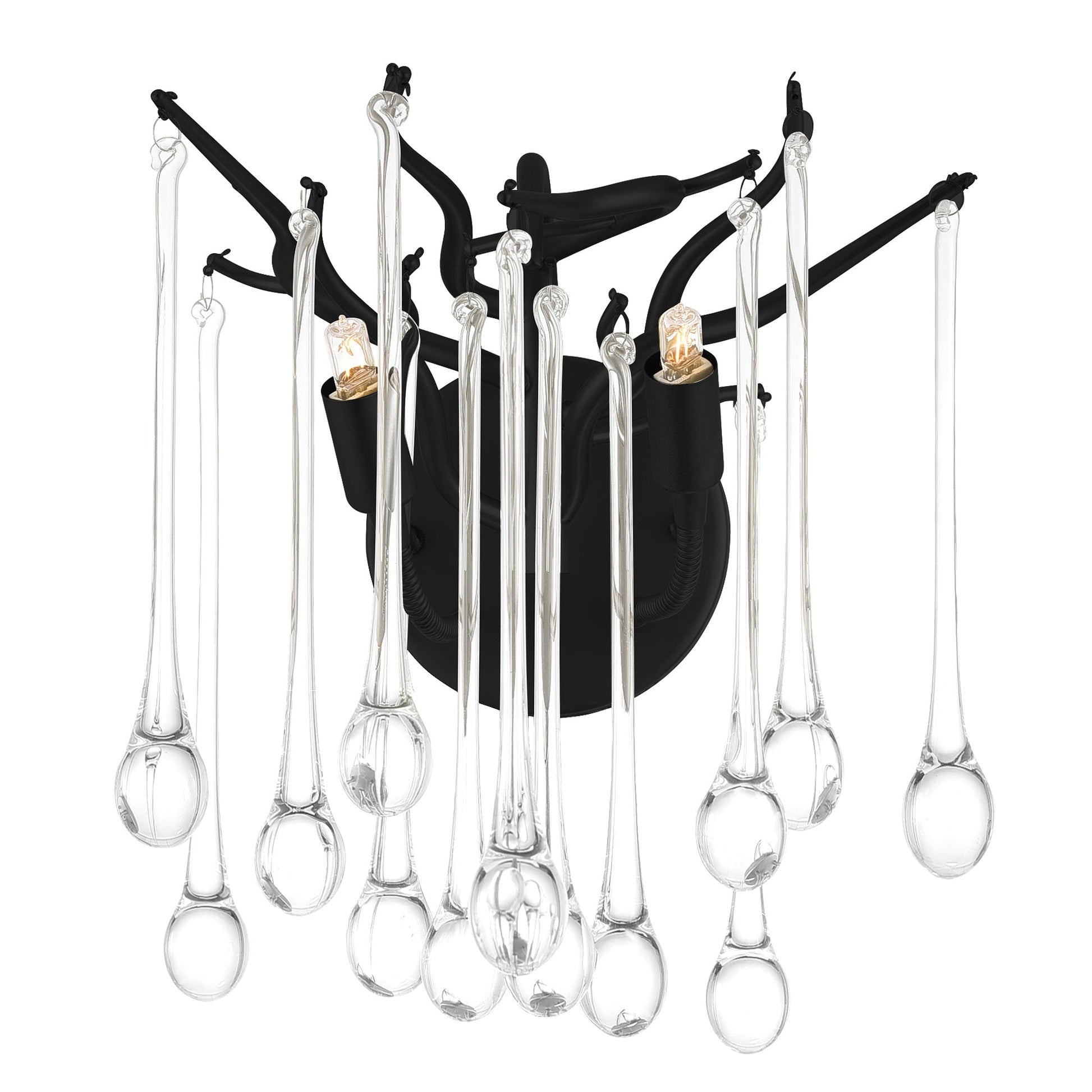 Anita 2 Light Black Wall Sconce - CWI Lighting