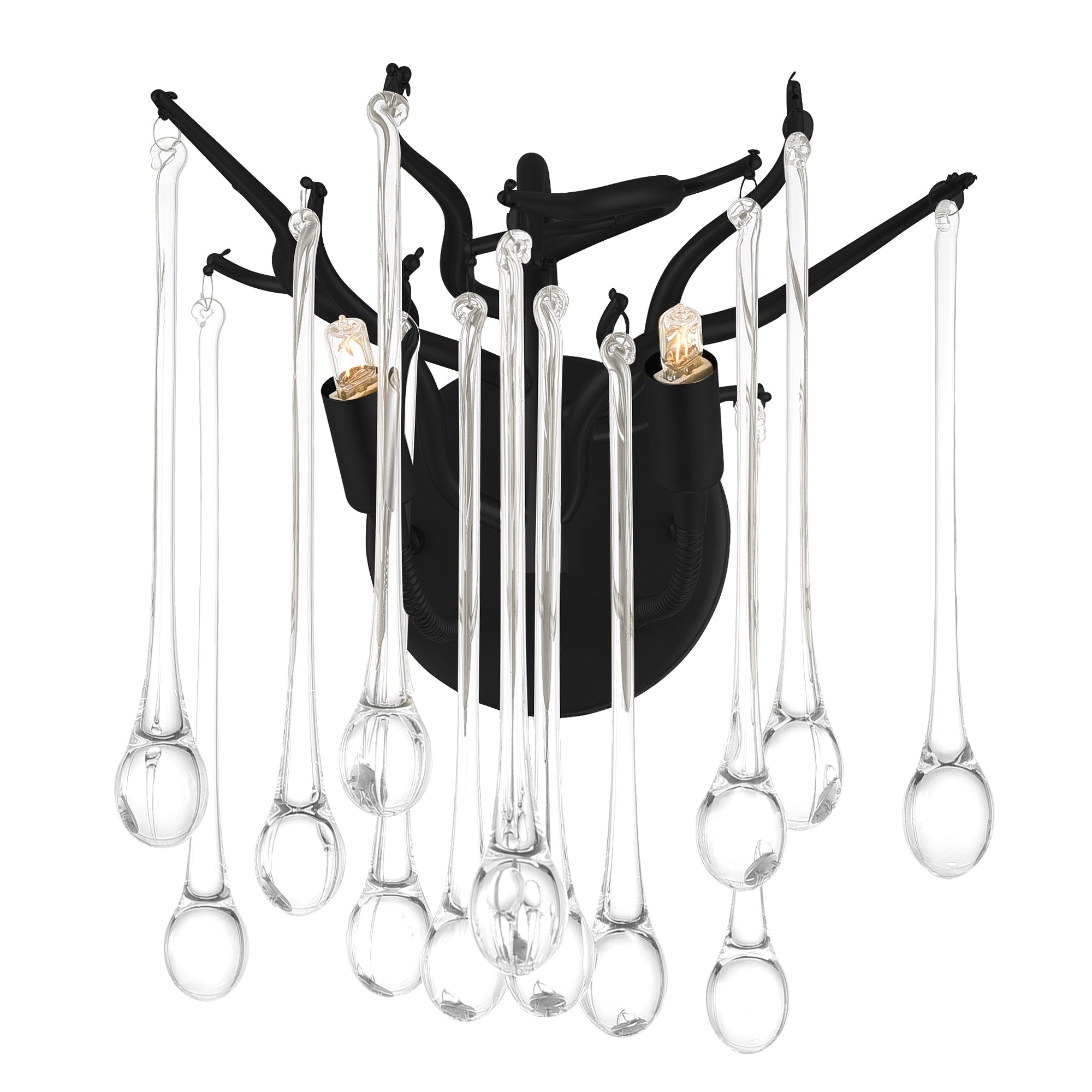 Anita 2 Light Black Wall Sconce - CWI Lighting