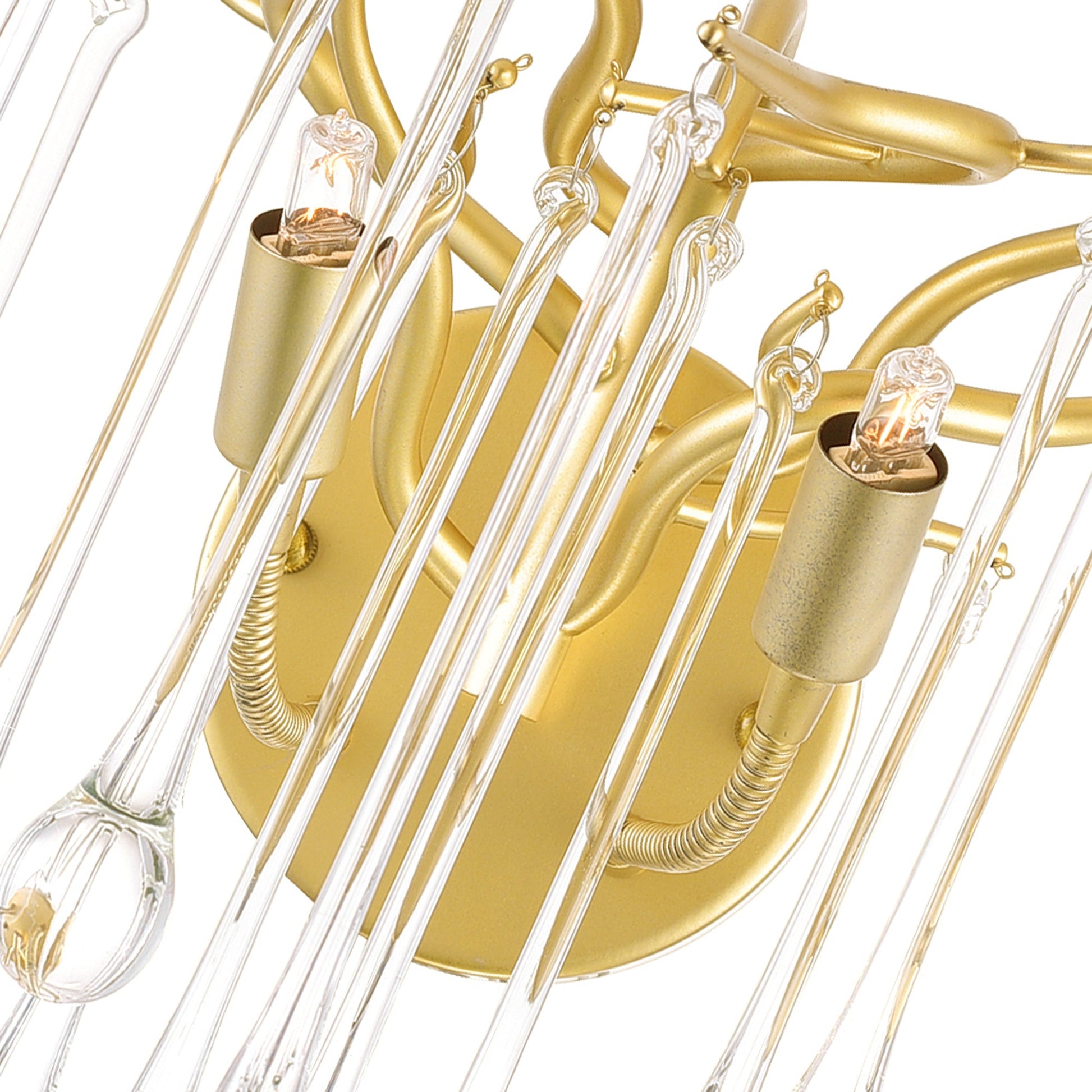 Anita 2 Light Gold Leaf Wall Sconce - CWI Lighting