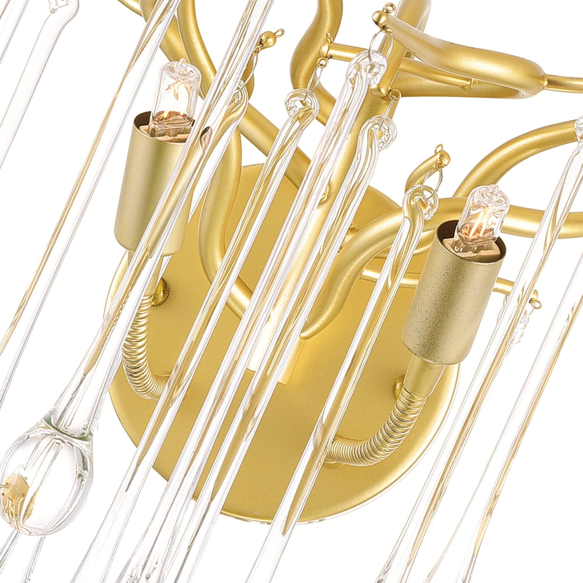 Anita 2 Light Gold Leaf Wall Sconce - CWI Lighting