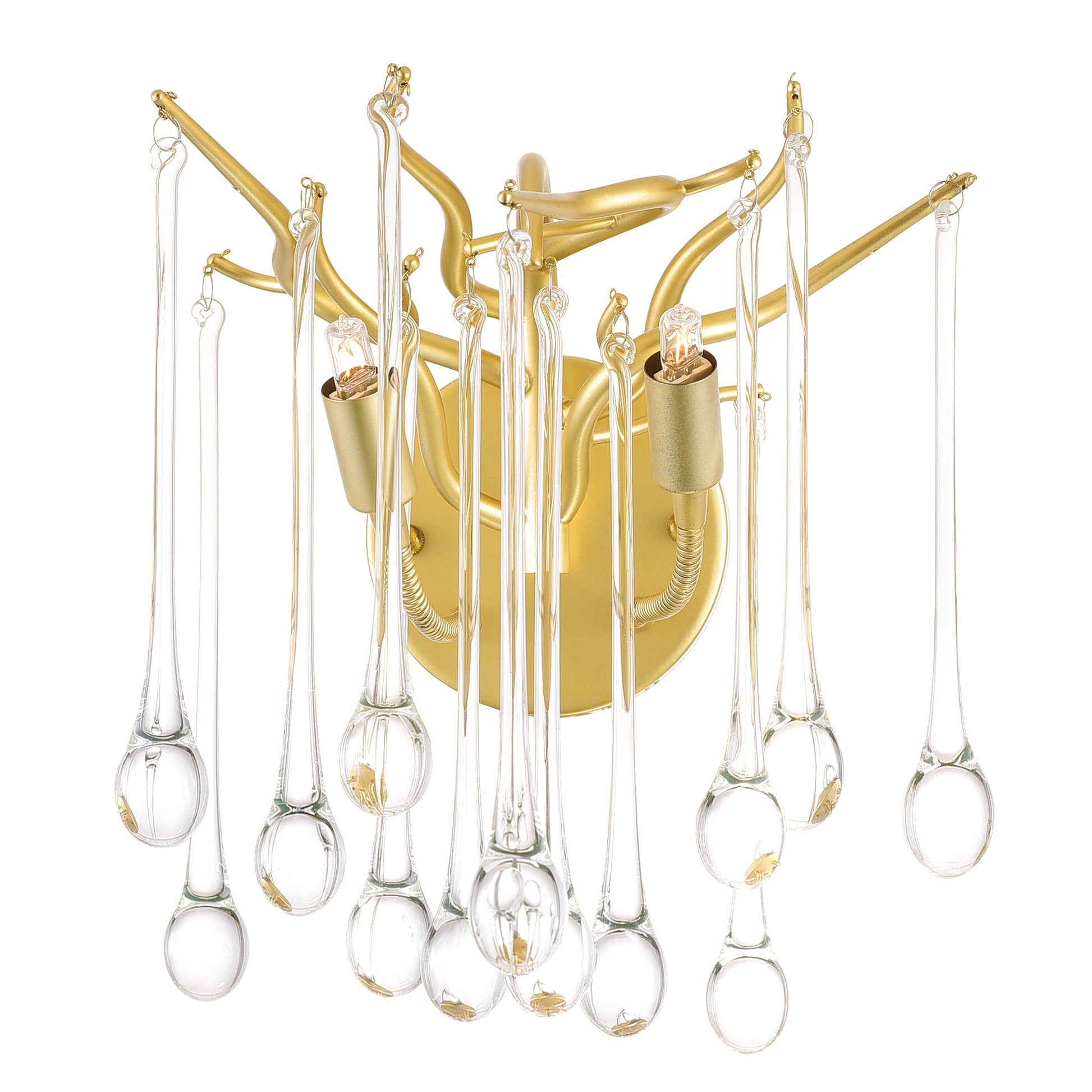 Anita 2 Light Gold Leaf Wall Sconce - CWI Lighting