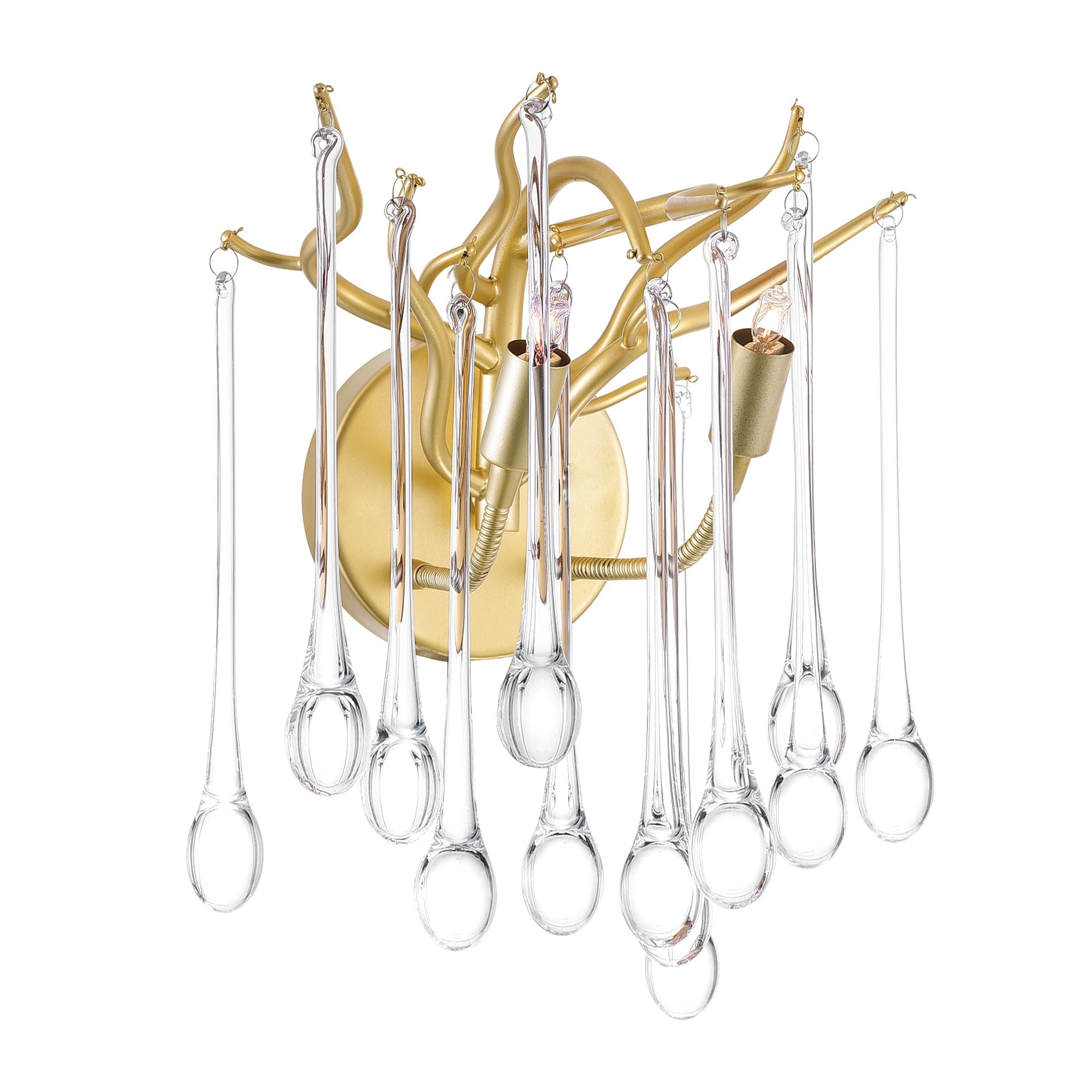 Anita 2 Light Gold Leaf Wall Sconce - CWI Lighting