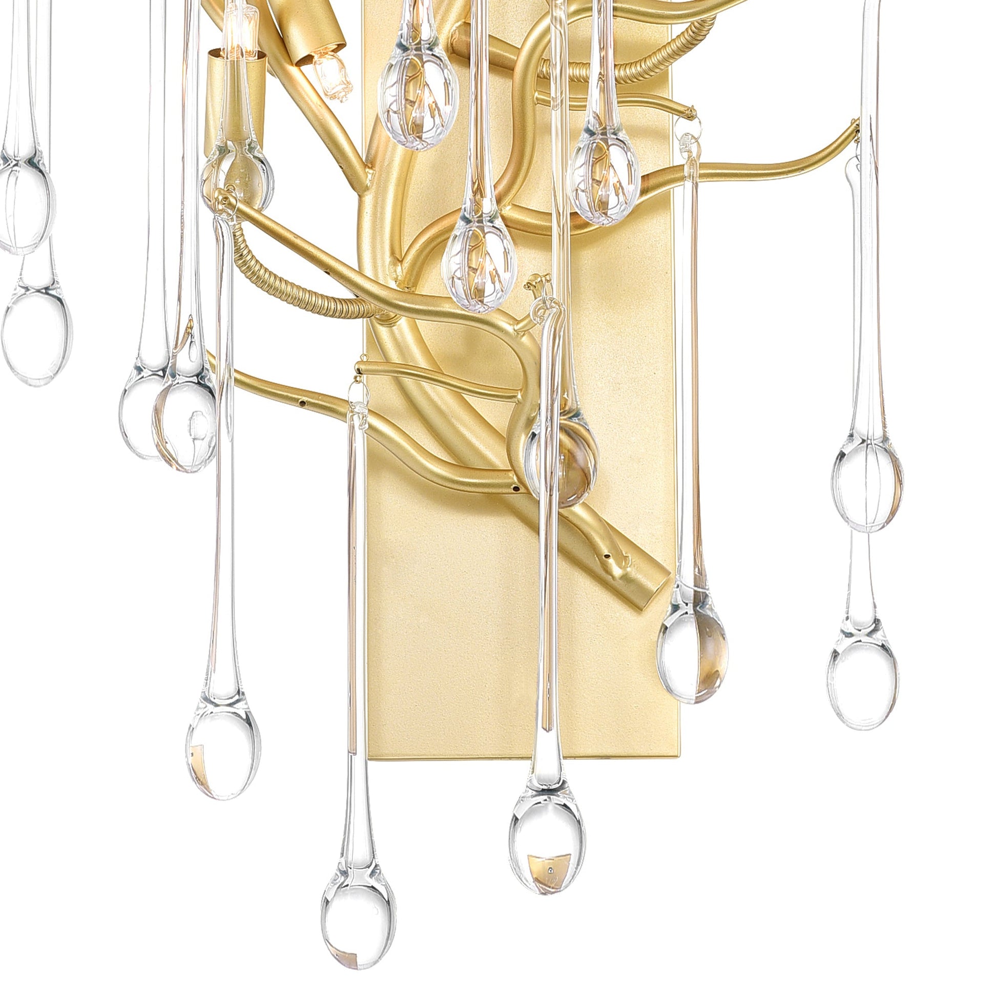 Anita 3 Light Gold Leaf Wall Sconce - CWI Lighting