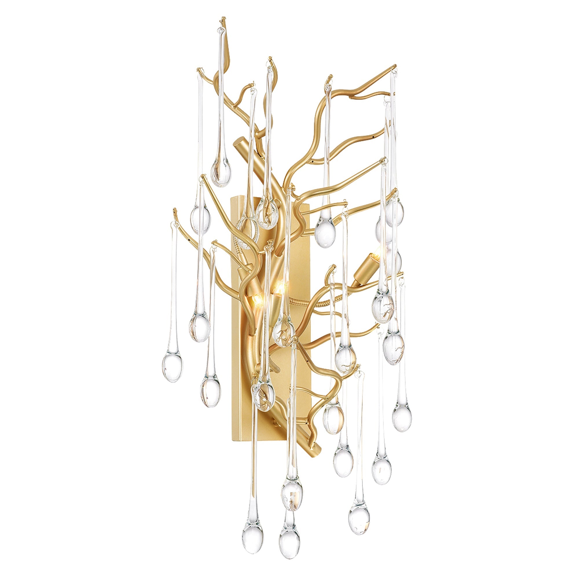 Anita 3 Light Gold Leaf Wall Sconce - CWI Lighting