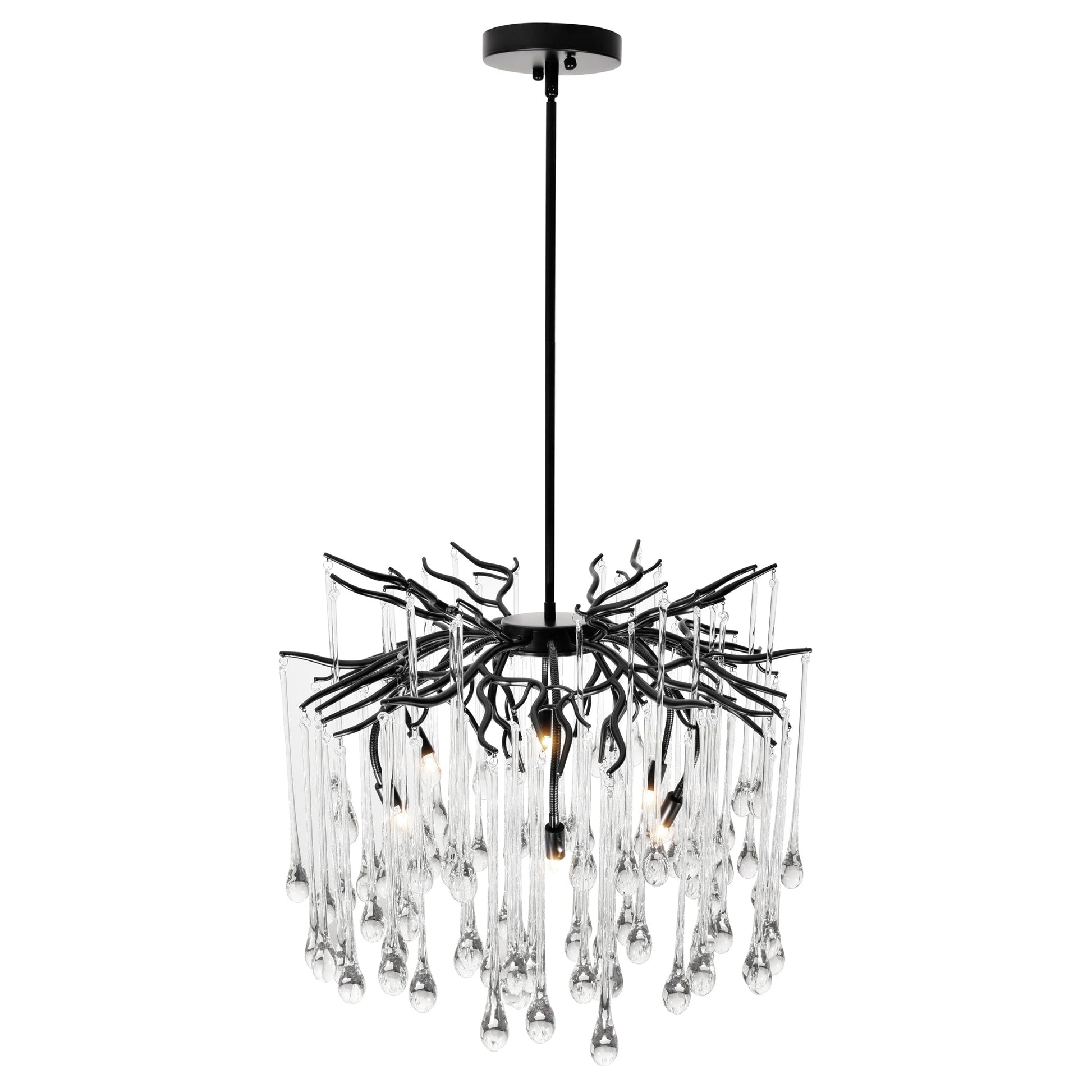 Anita 6 Light Black Chandelier - CWI Lighting