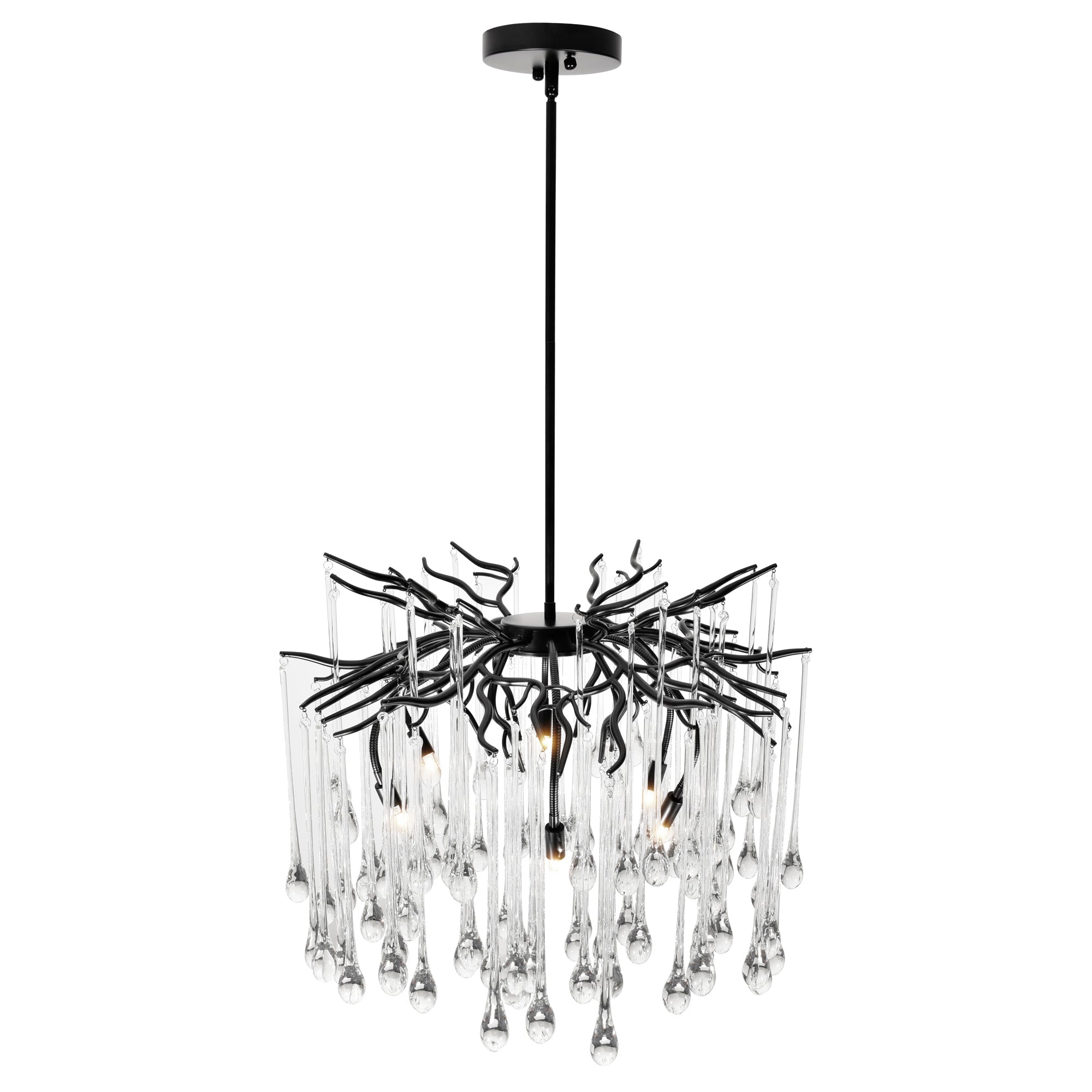 Anita 6 Light Black Chandelier - CWI Lighting