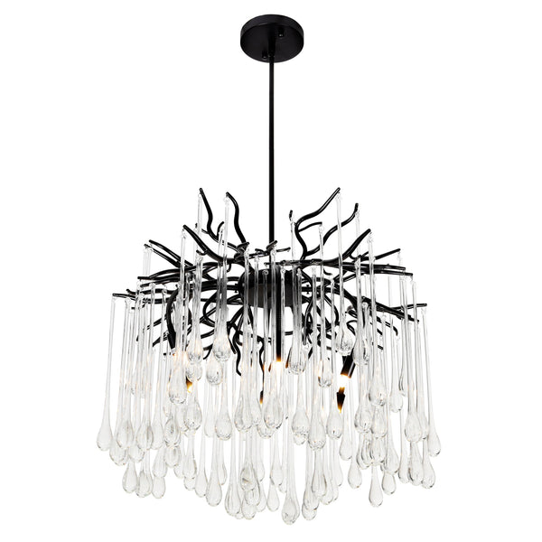 Anita 6 Light Black Chandelier - CWI Lighting