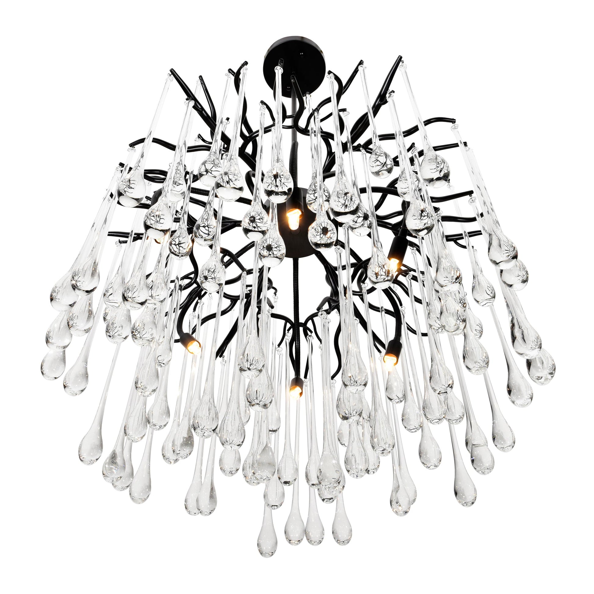 Anita 6 Light Black Chandelier - CWI Lighting