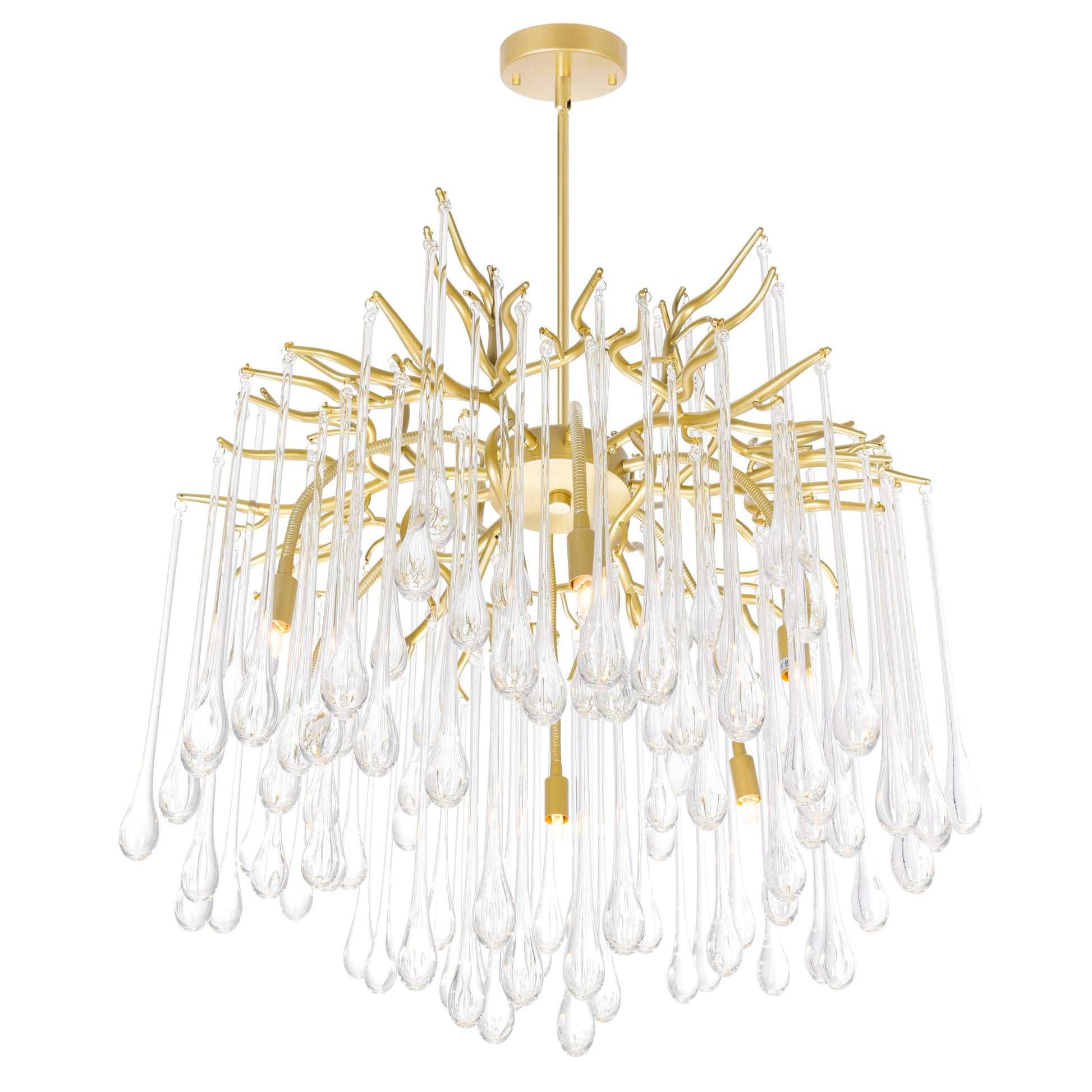 Anita 6 Light Gold Leaf Chandelier - CWI Lighting