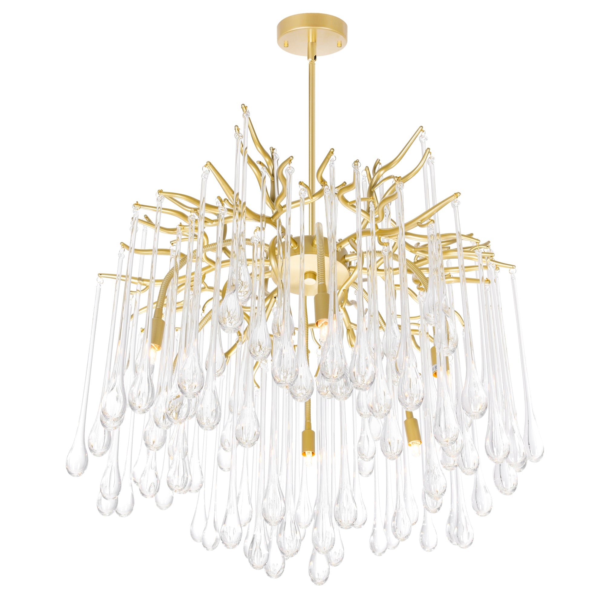 Anita 6 Light Gold Leaf Chandelier - CWI Lighting