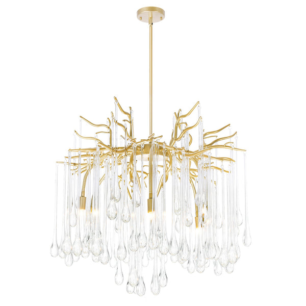 Anita 6 Light Gold Leaf Chandelier - CWI Lighting