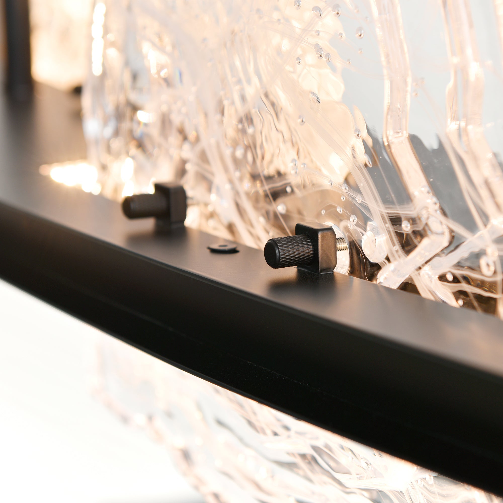 Arcus Integrated LED 50in Black Chandelier with Handcrafted Glass - CWI Lighting