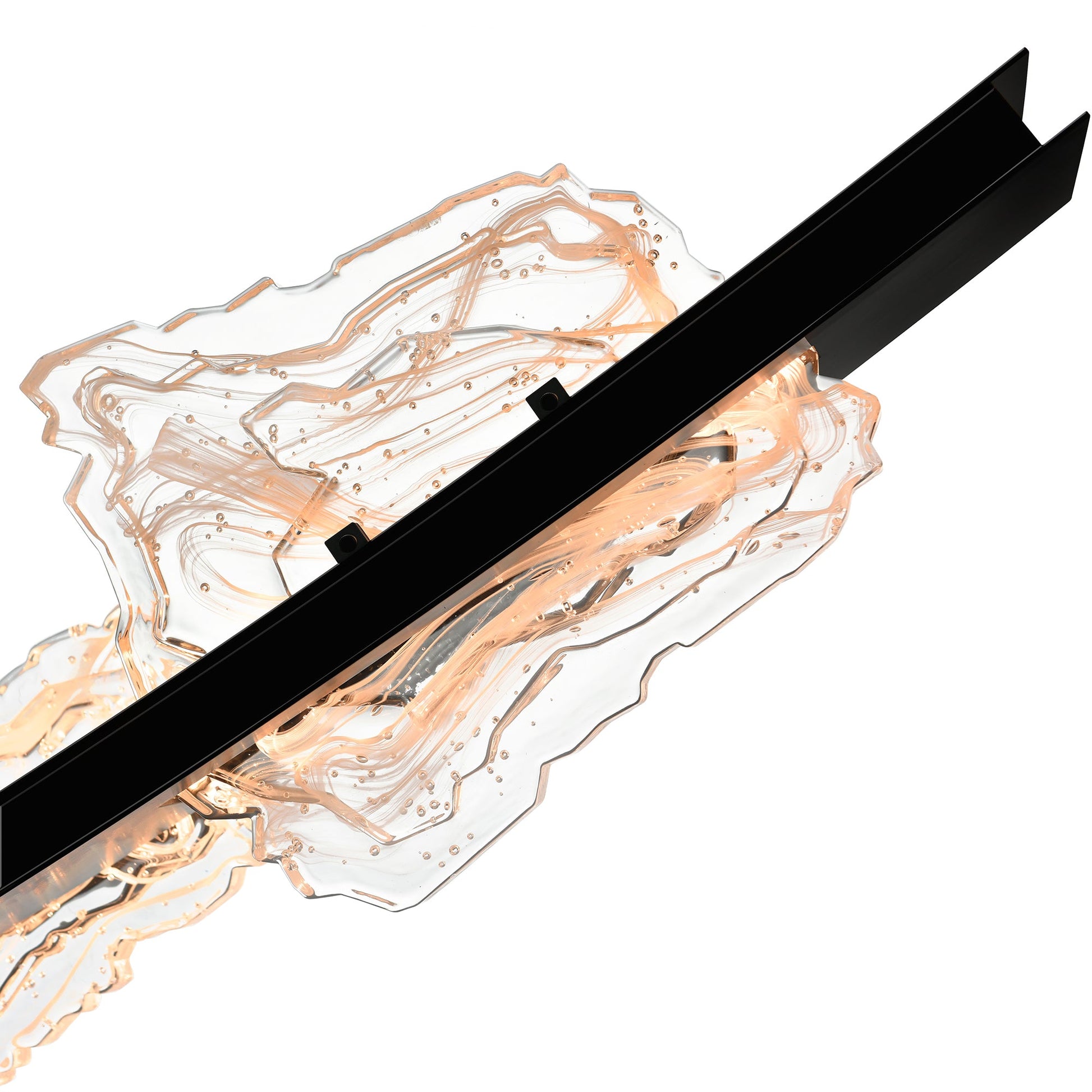 Arcus Integrated LED 50in Black Chandelier with Handcrafted Glass - CWI Lighting