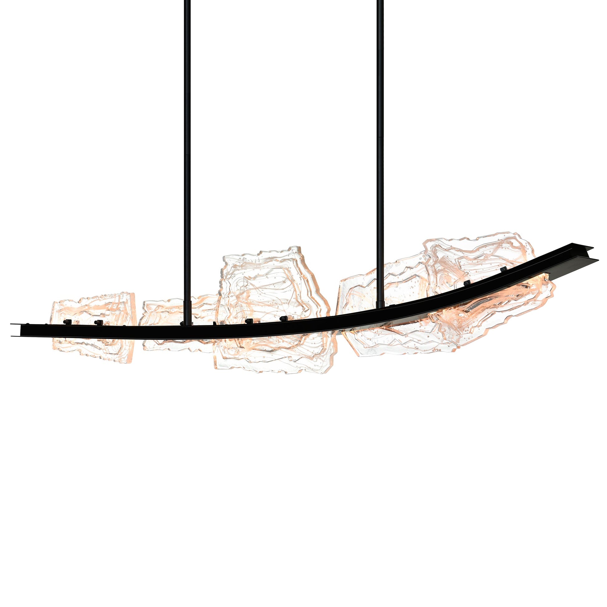 Arcus Integrated LED 50in Black Chandelier with Handcrafted Glass - CWI Lighting