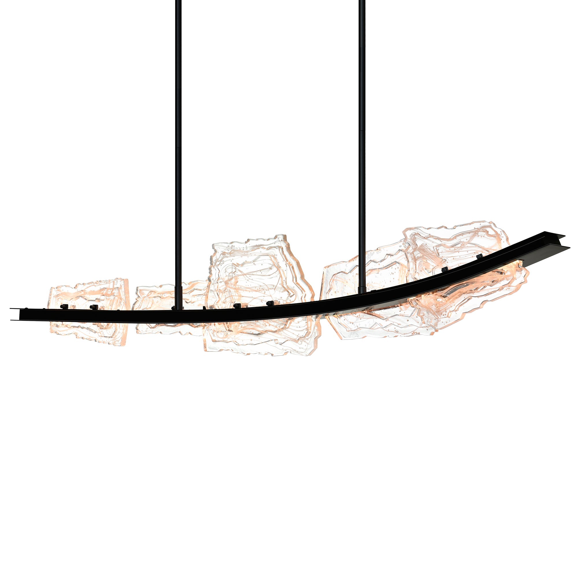 Arcus Integrated LED 50in Black Chandelier with Handcrafted Glass - CWI Lighting