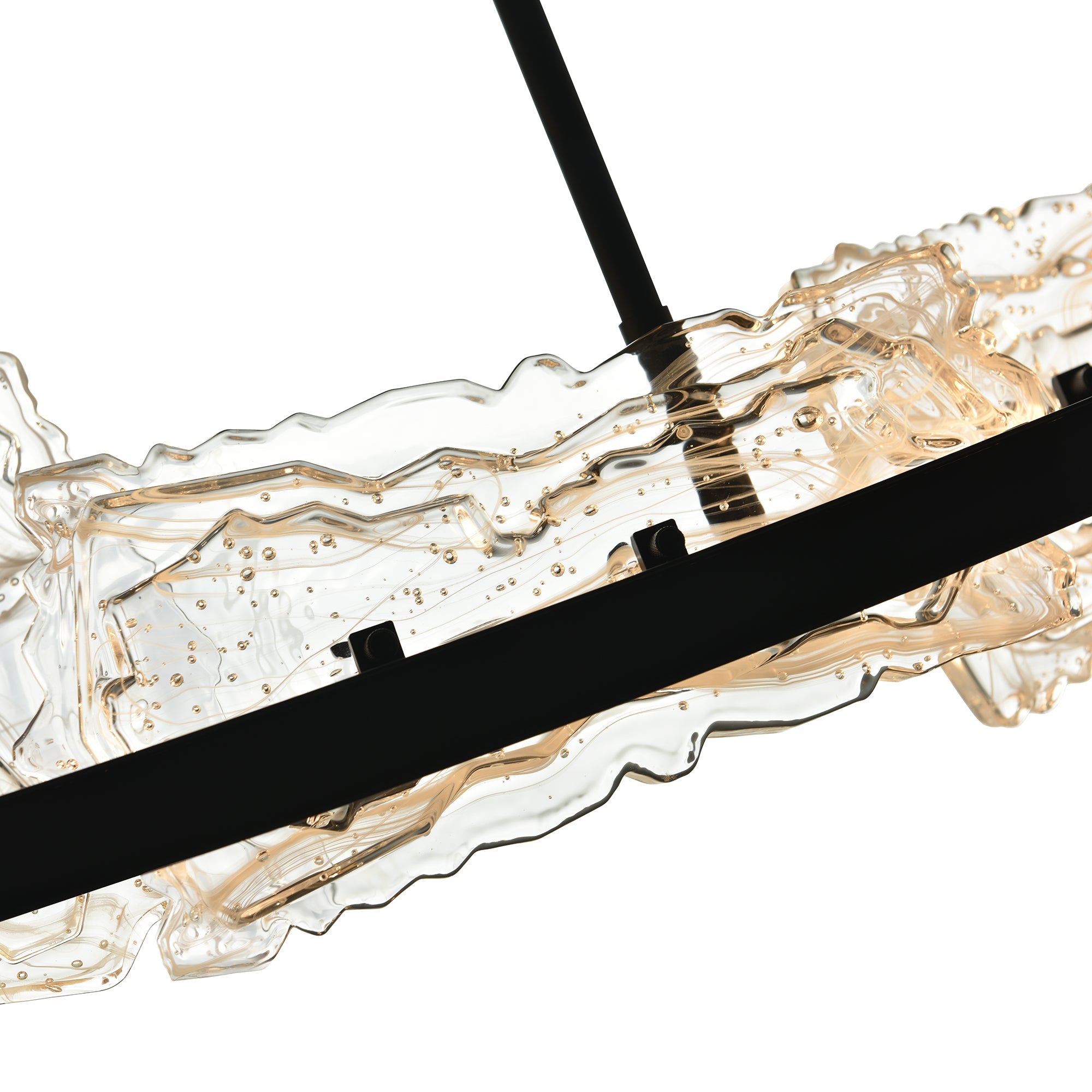 Arcus Integrated LED 50in Black Chandelier with Handcrafted Glass - CWI Lighting