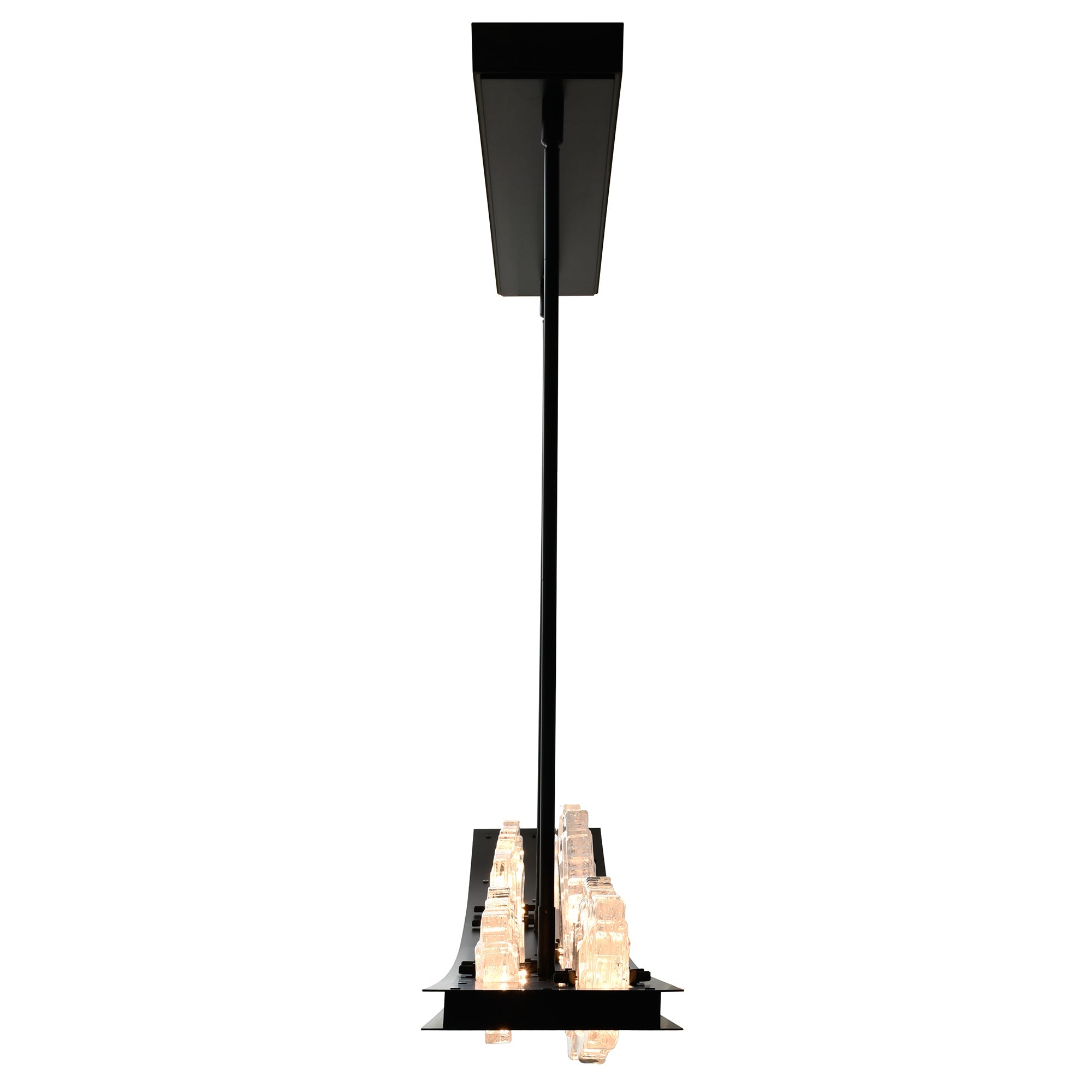 Arcus Integrated LED 50in Black Chandelier with Handcrafted Glass - CWI Lighting