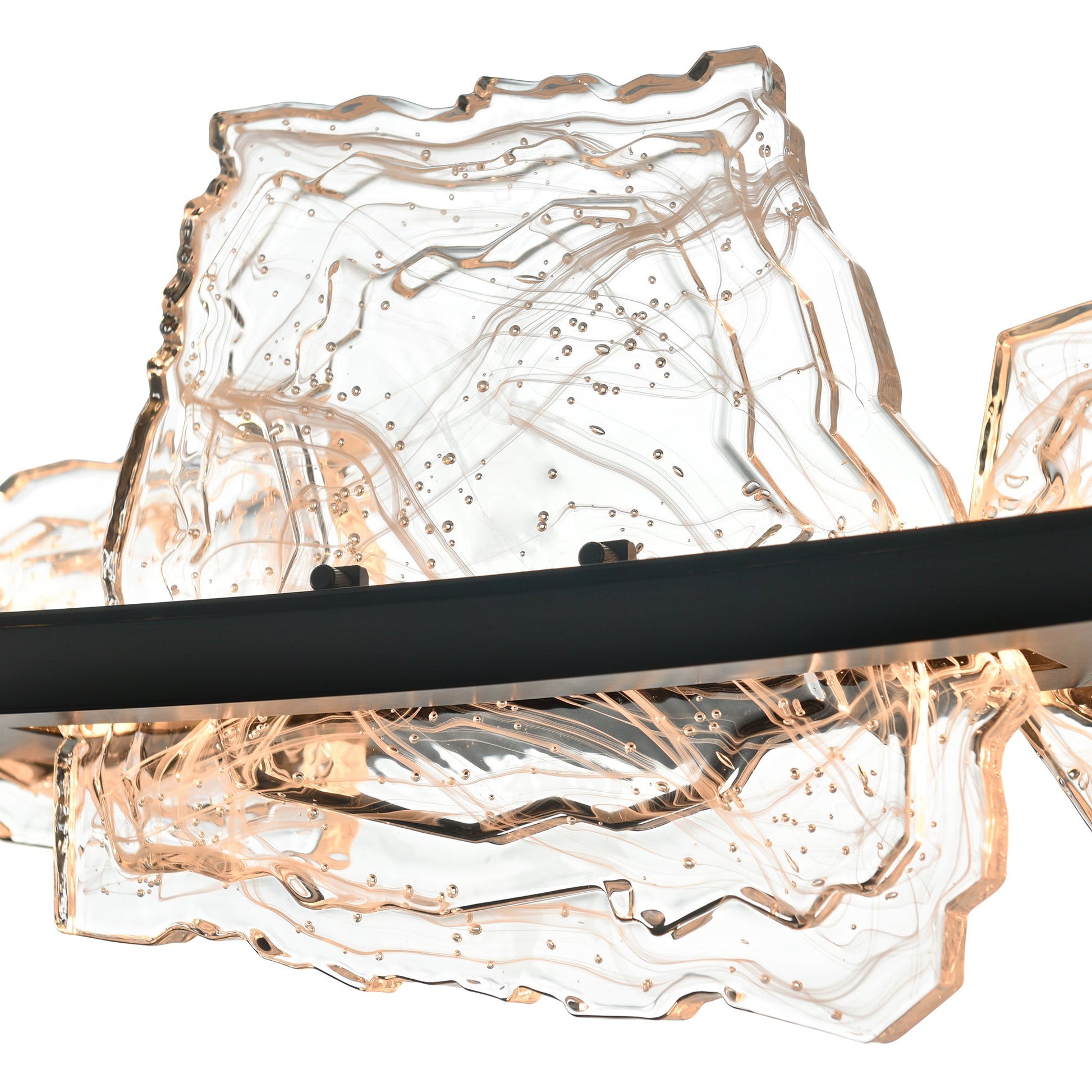 Arcus Integrated LED 50in Black Chandelier with Handcrafted Glass - CWI Lighting