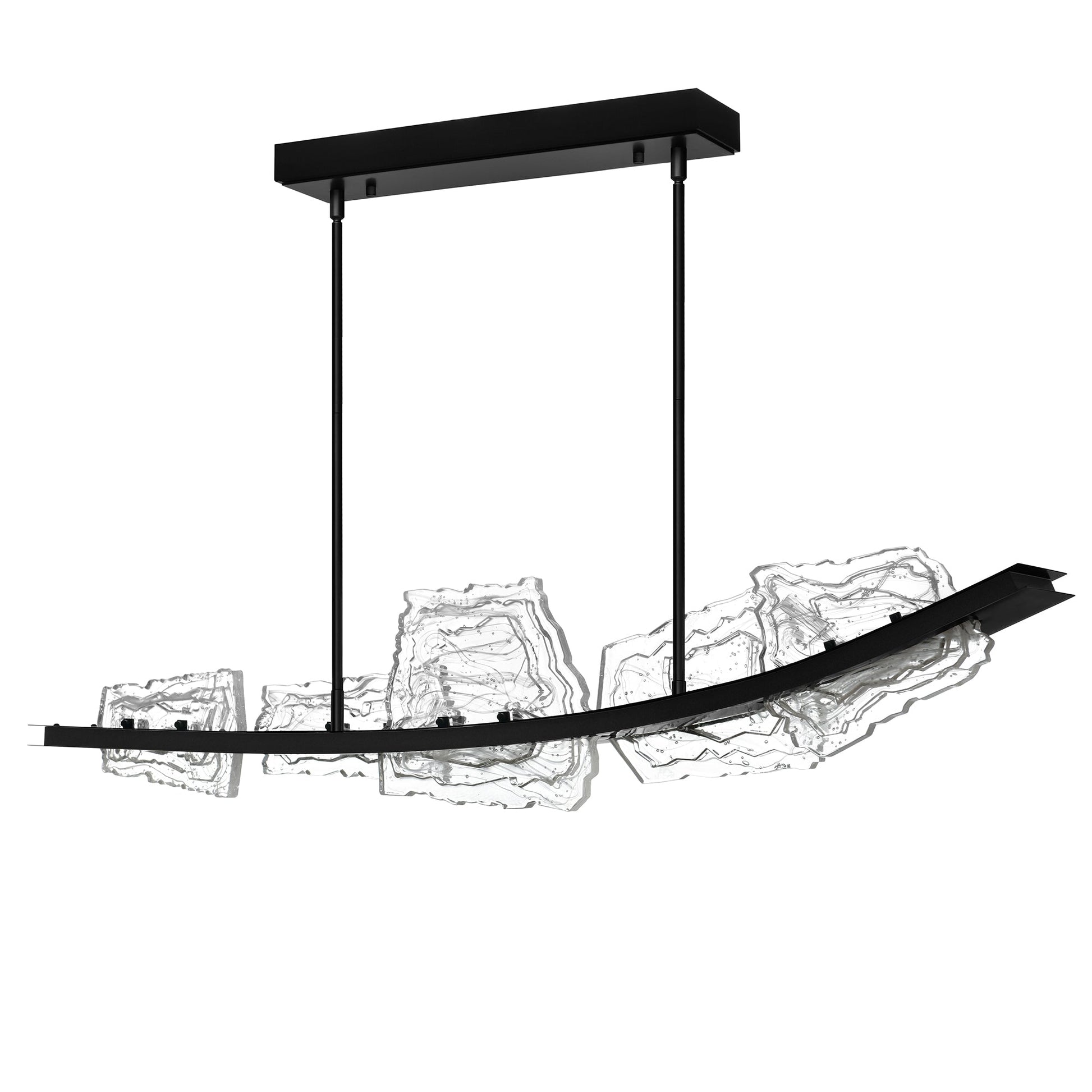 Arcus Integrated LED 50in Black Chandelier with Handcrafted Glass - CWI Lighting