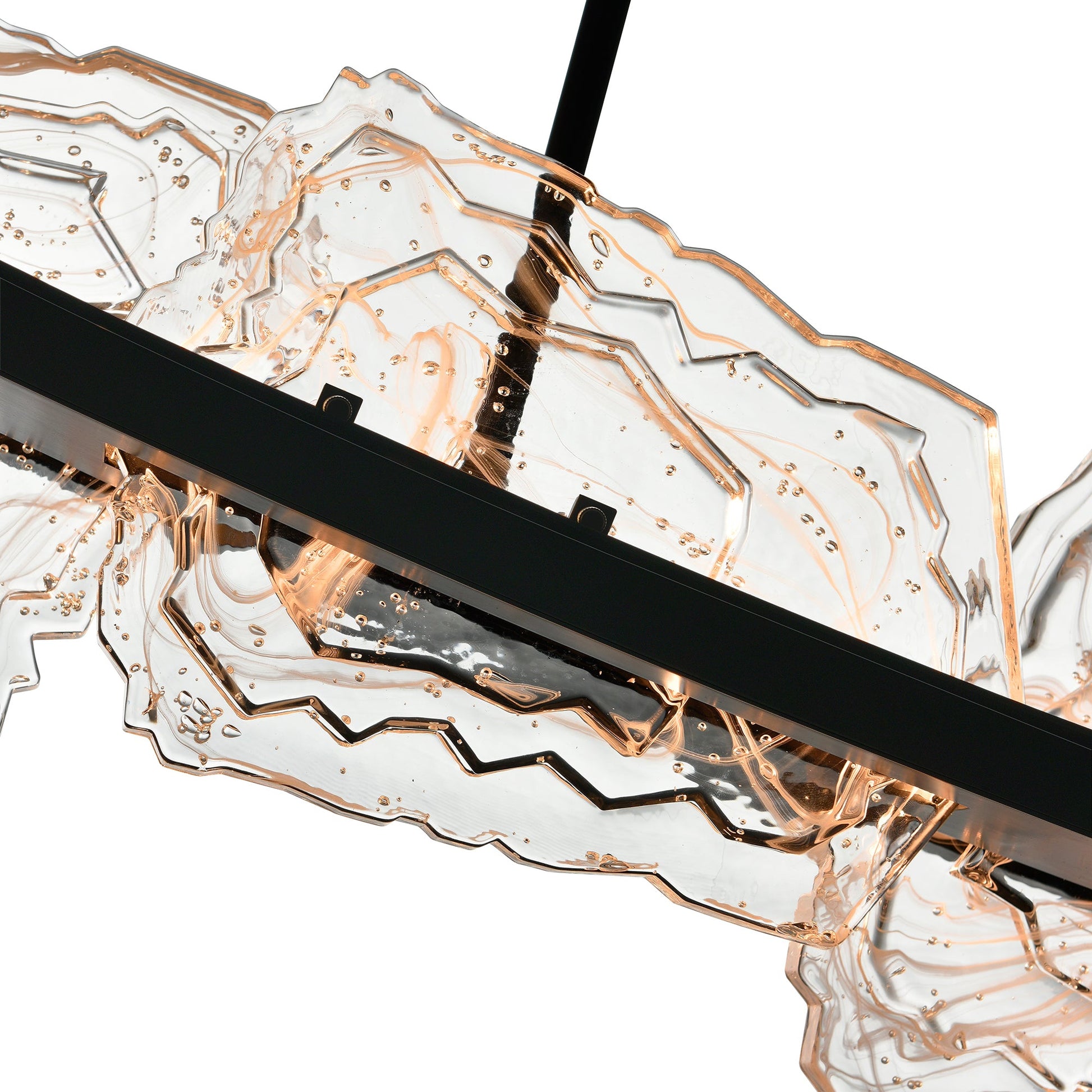 Arcus Integrated LED 50in Black Chandelier with Handcrafted Glass - CWI Lighting