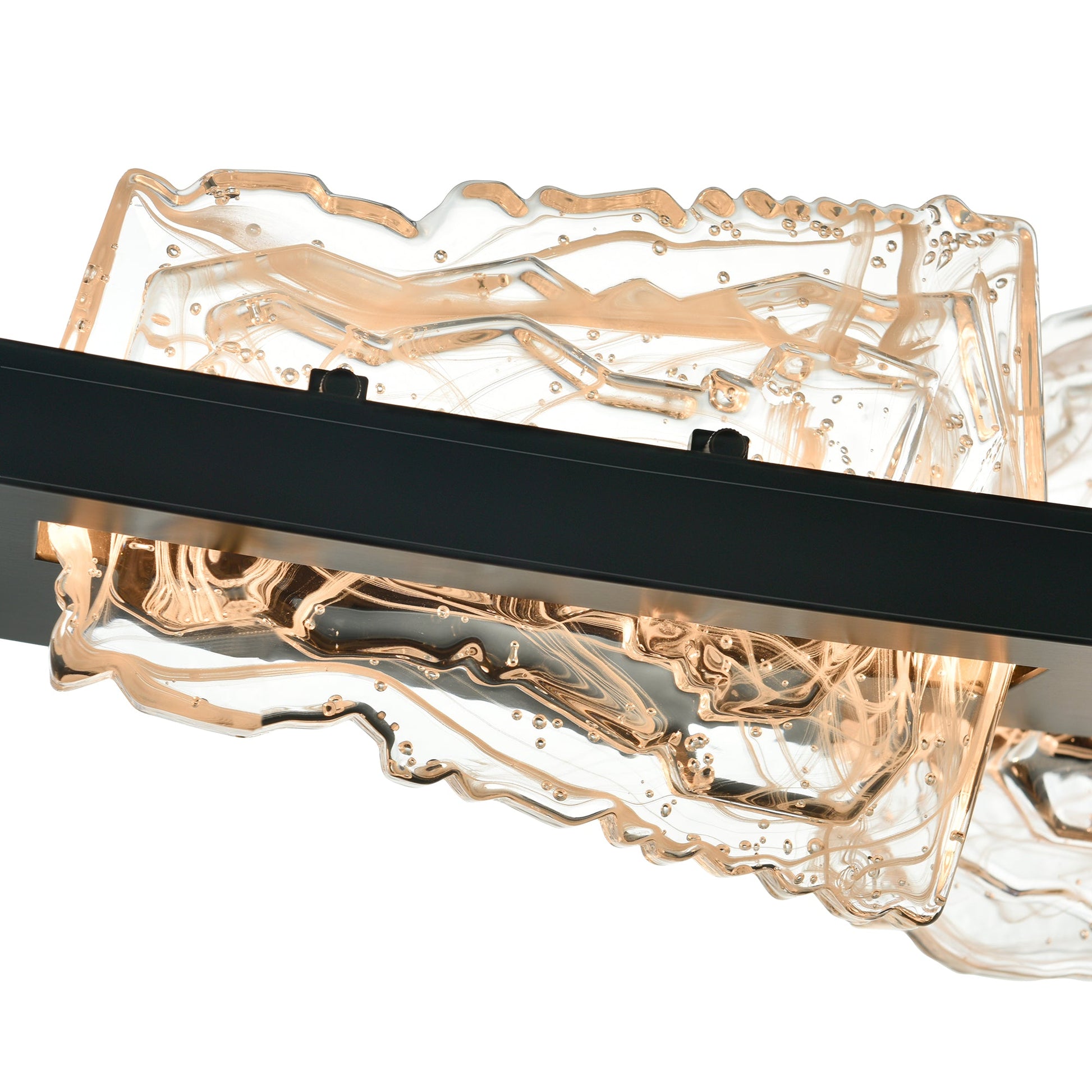 Arcus Integrated LED 50in Black Chandelier with Handcrafted Glass - CWI Lighting