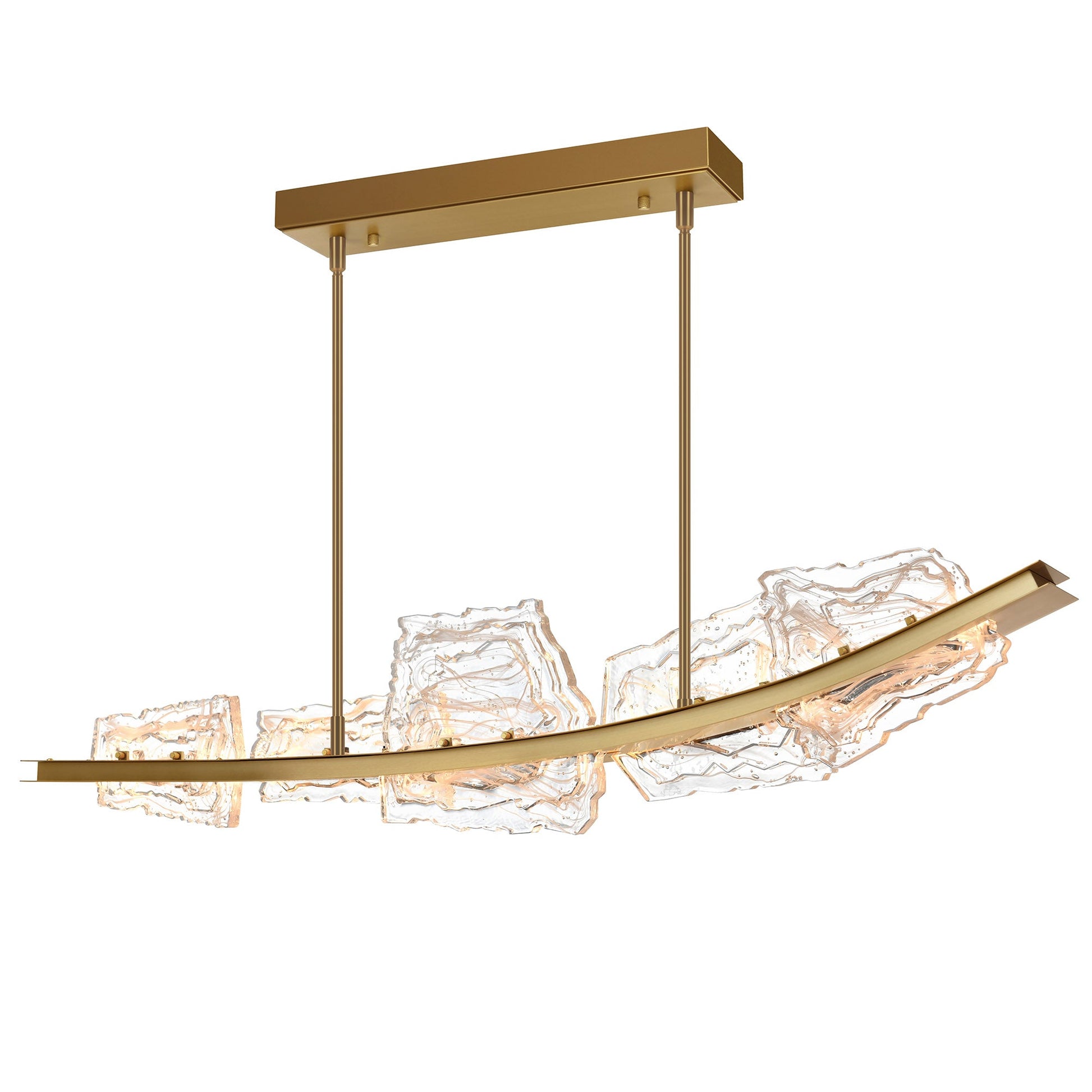 Arcus Integrated LED 50in Brass Chandelier with Handcrafted Glass - CWI Lighting