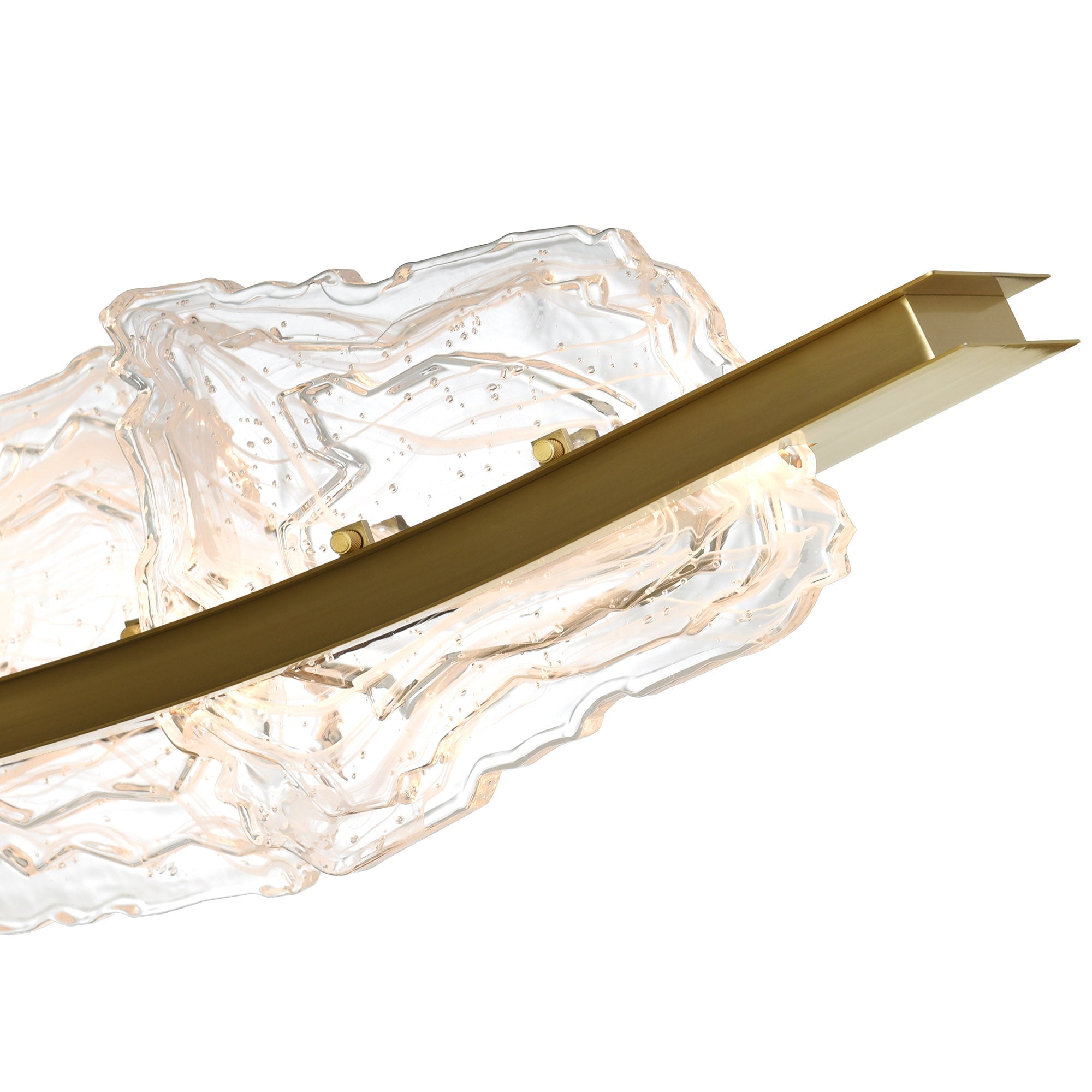 Arcus Integrated LED 50in Brass Chandelier with Handcrafted Glass - CWI Lighting