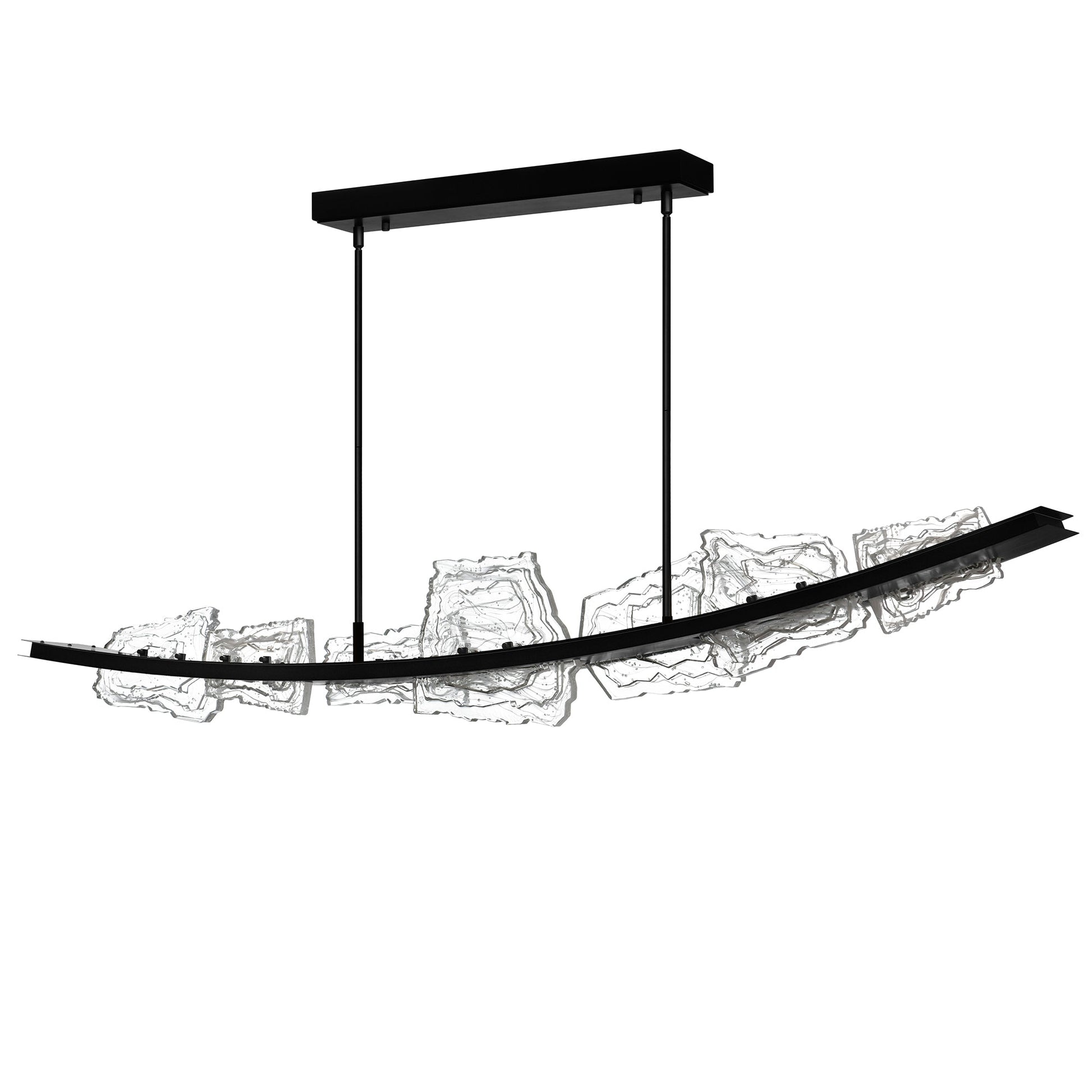 Arcus Integrated LED 70in Black Chandelier with Handcrafted Glass - CWI Lighting