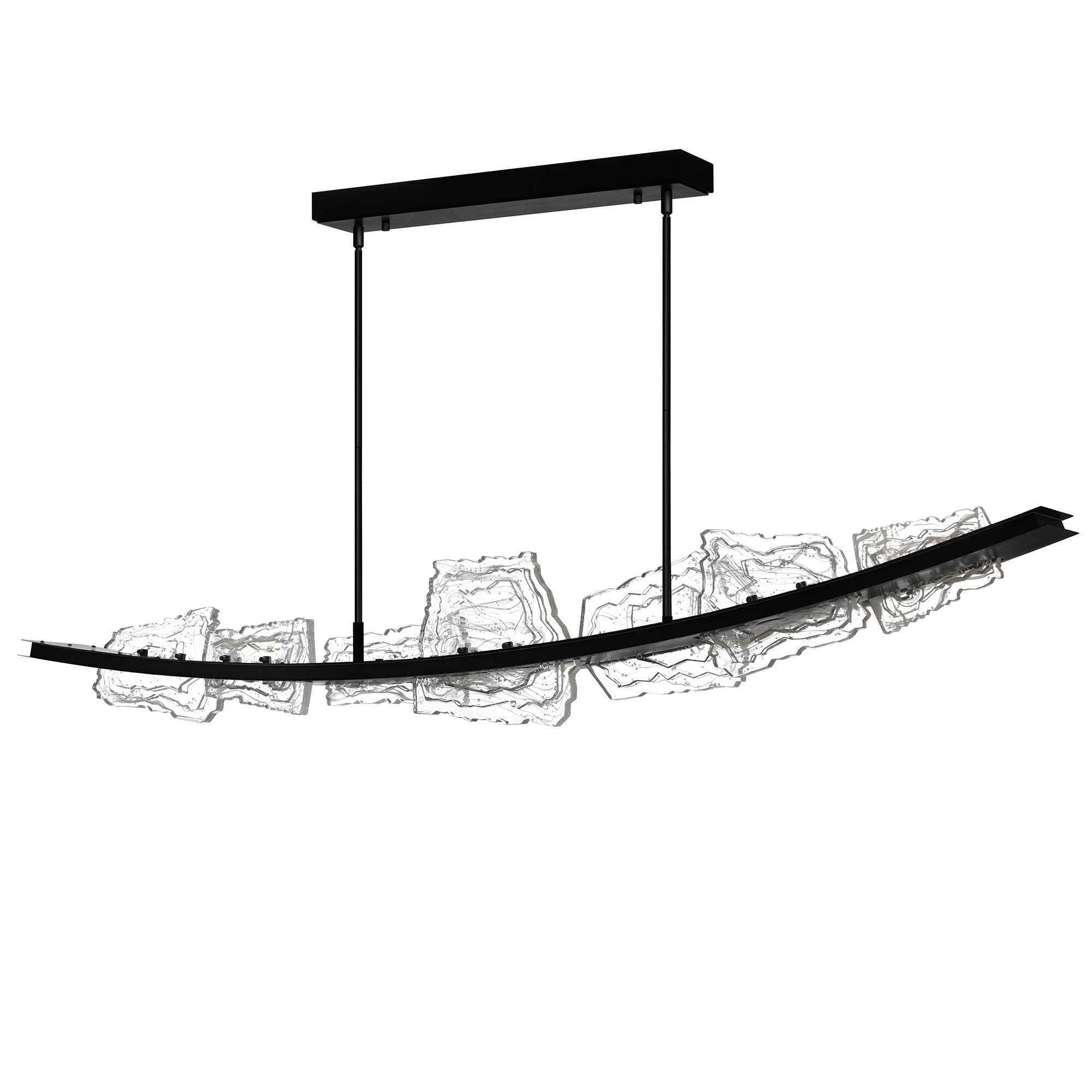 Arcus Integrated LED 70in Black Chandelier with Handcrafted Glass - CWI Lighting