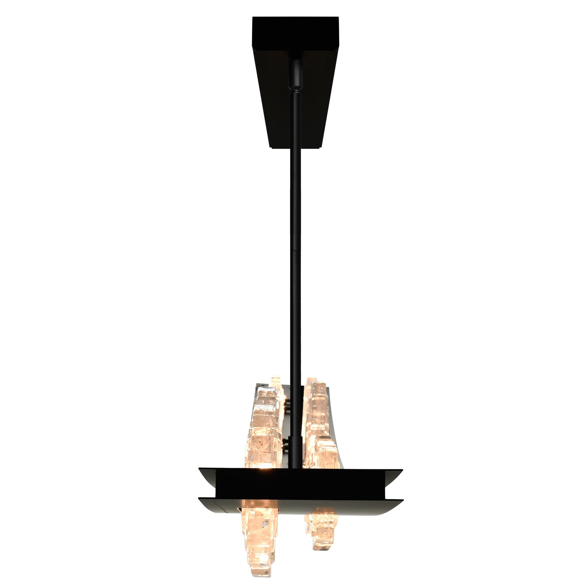 Arcus Integrated LED 70in Black Chandelier with Handcrafted Glass - CWI Lighting