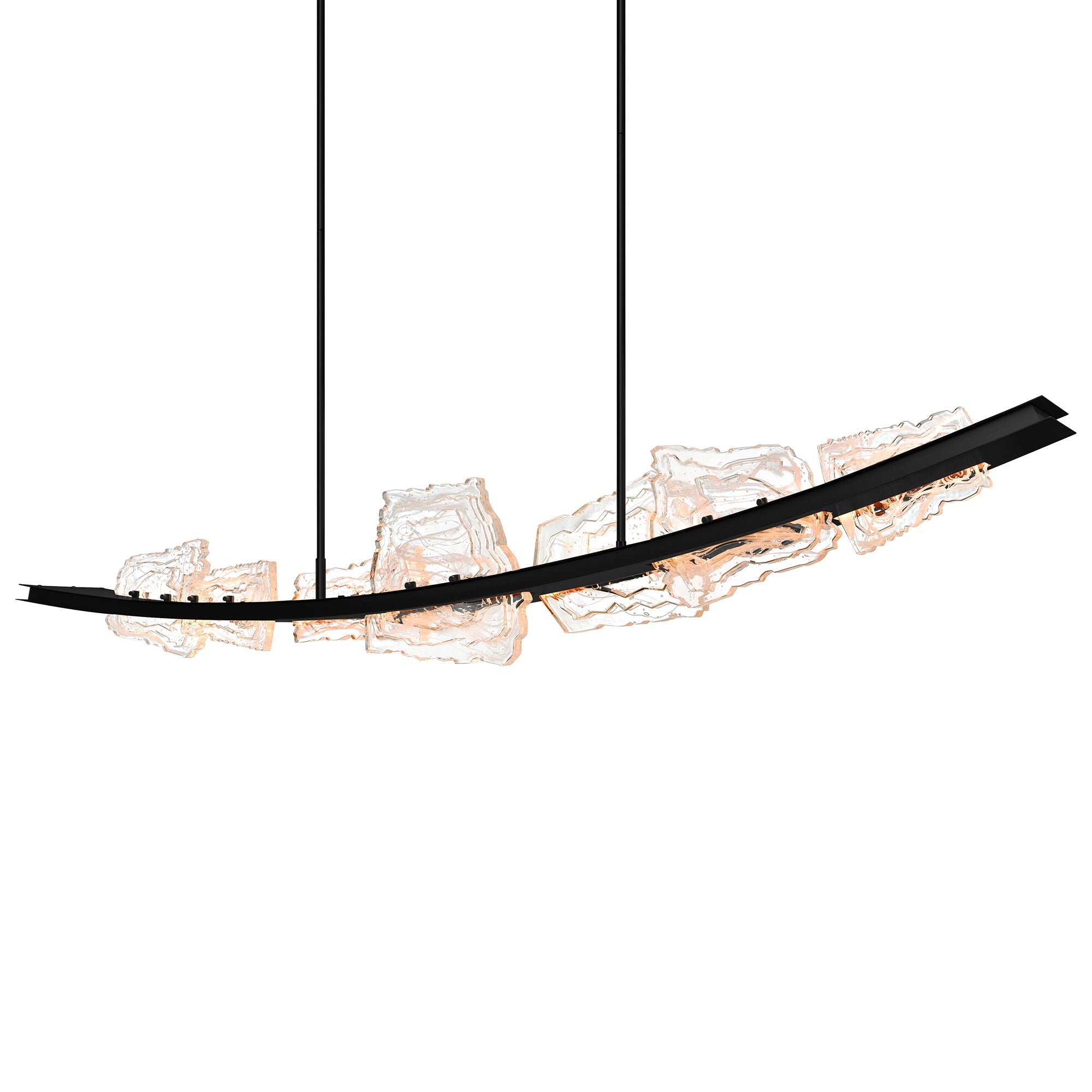 Arcus Integrated LED 70in Black Chandelier with Handcrafted Glass - CWI Lighting