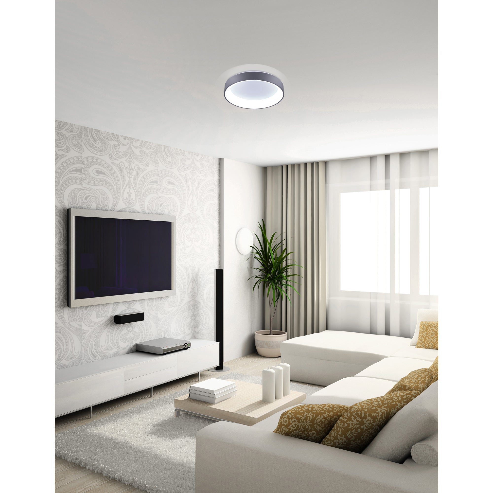 Arenal Integrated LED 24in Gray Flush Mount - CWI Lighting