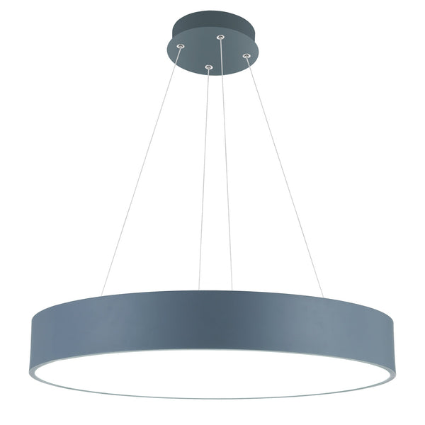 Arenal LED Drum Shade Pendant With Gray & White Finish - CWI Lighting