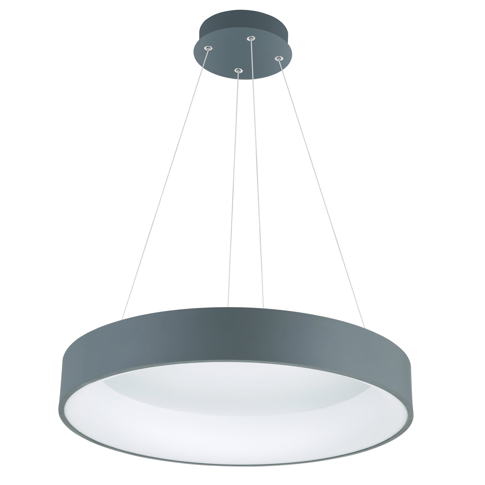 Arenal LED Drum Shade Pendant With Gray & White Finish - CWI Lighting