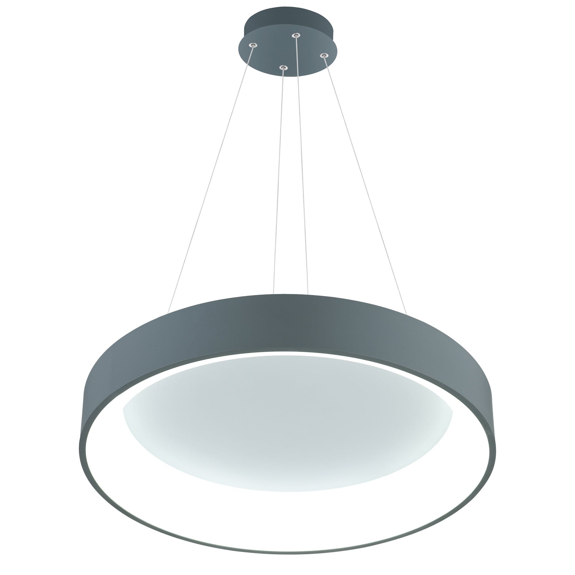 Arenal LED Drum Shade Pendant With Gray & White Finish - CWI Lighting