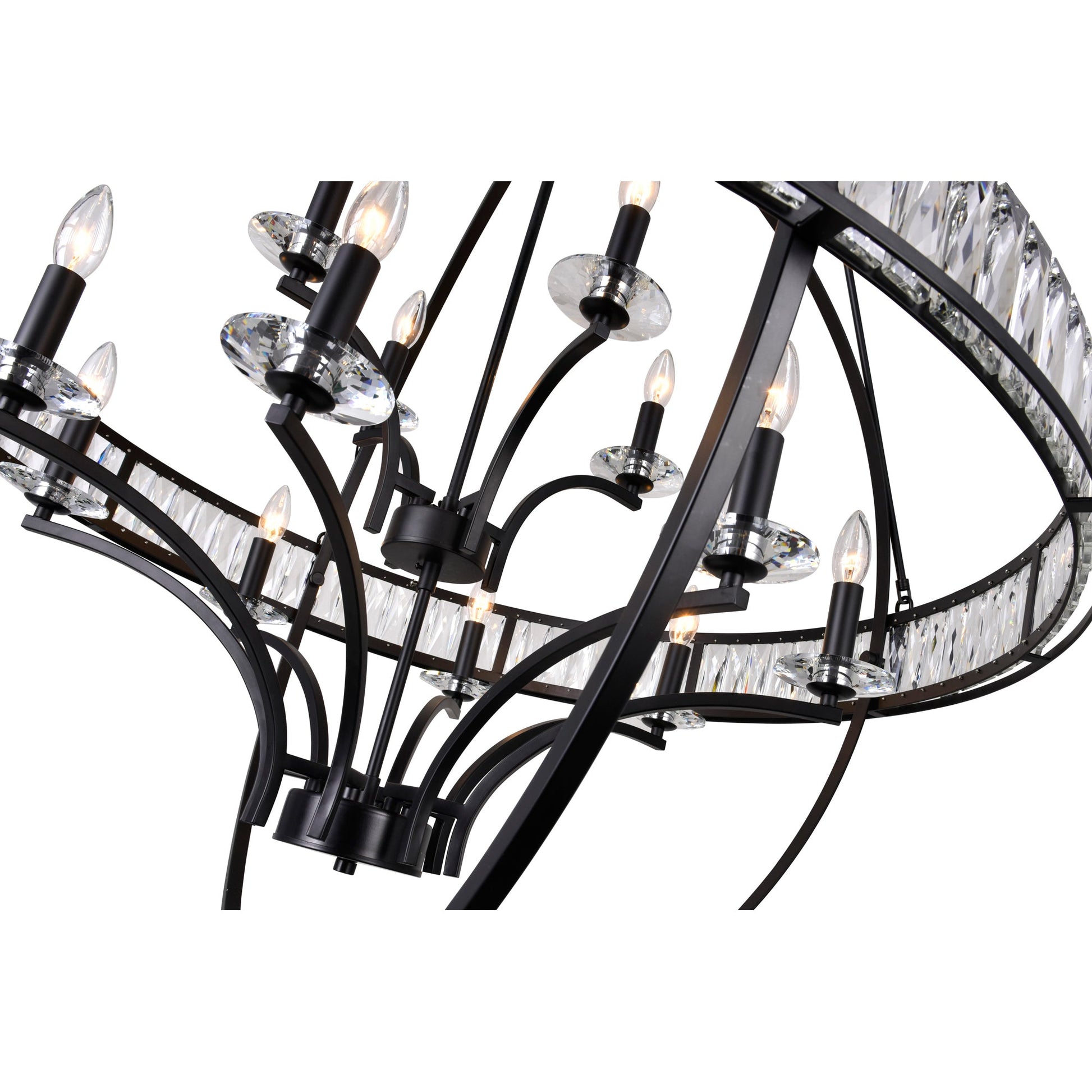 Arkansas 12 Light Black Chandelier - CWI Lighting