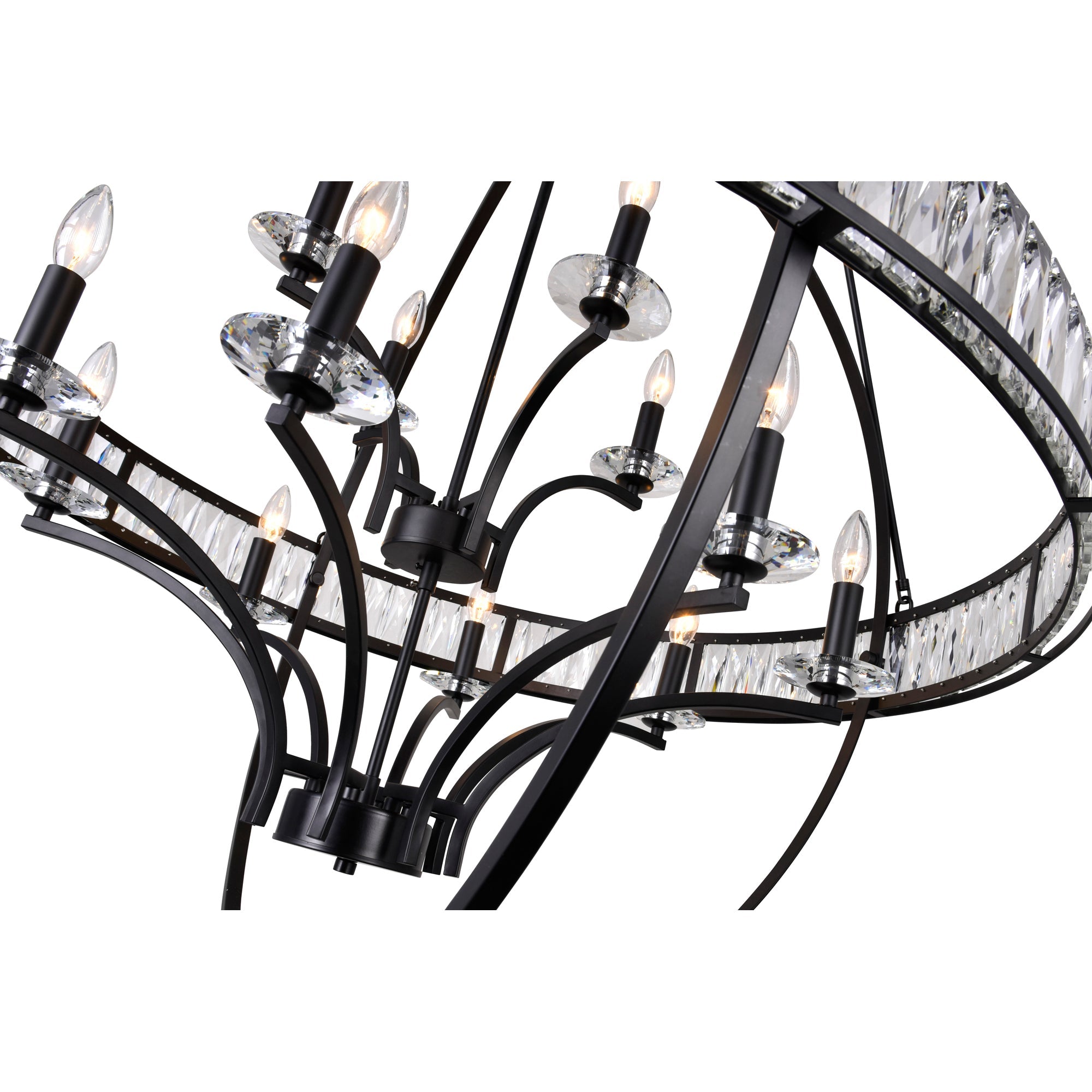 Arkansas 12 Light Black Chandelier - CWI Lighting